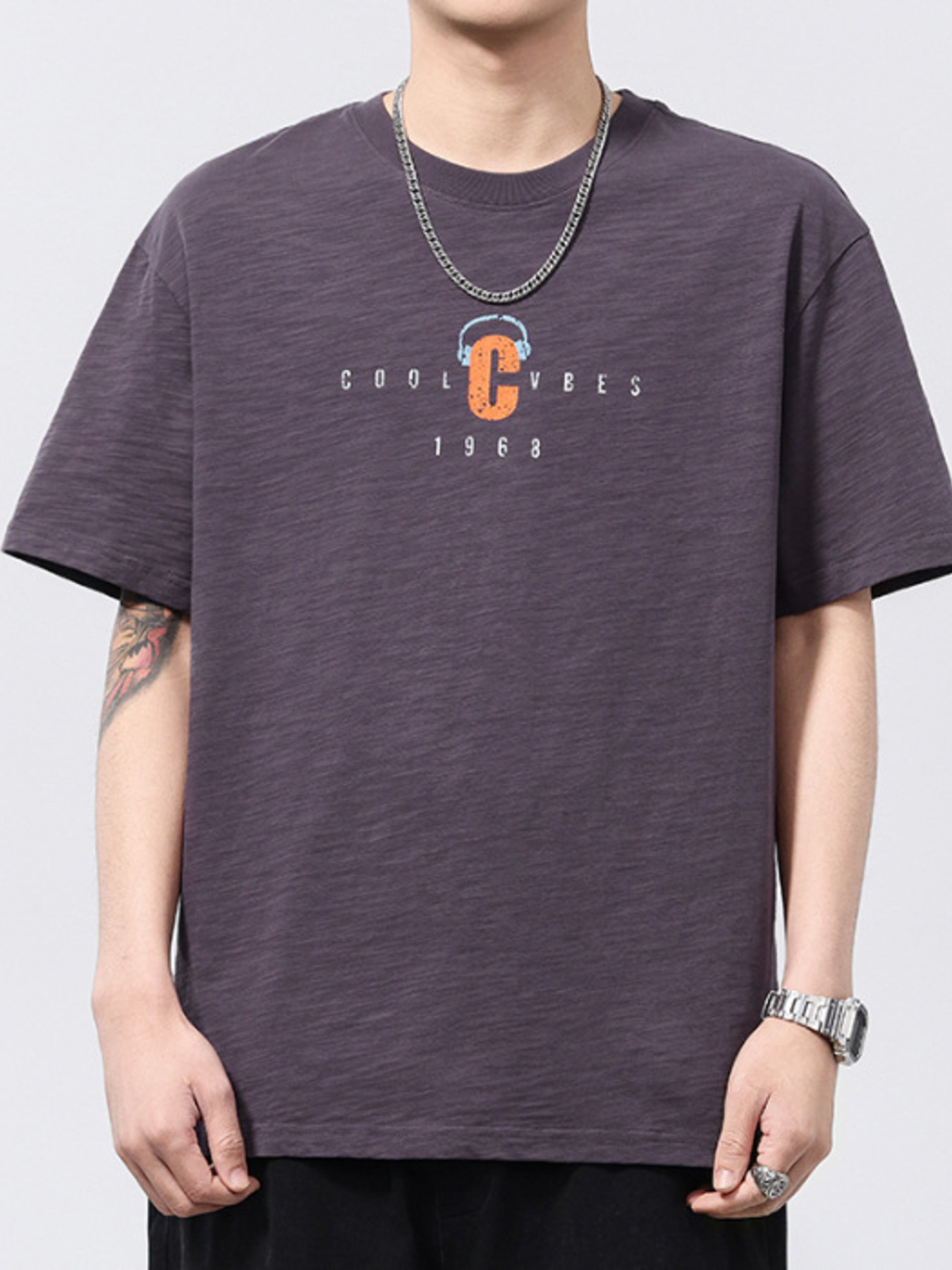 Men's Plus Size Round Neck Short Sleeve T-Shirt