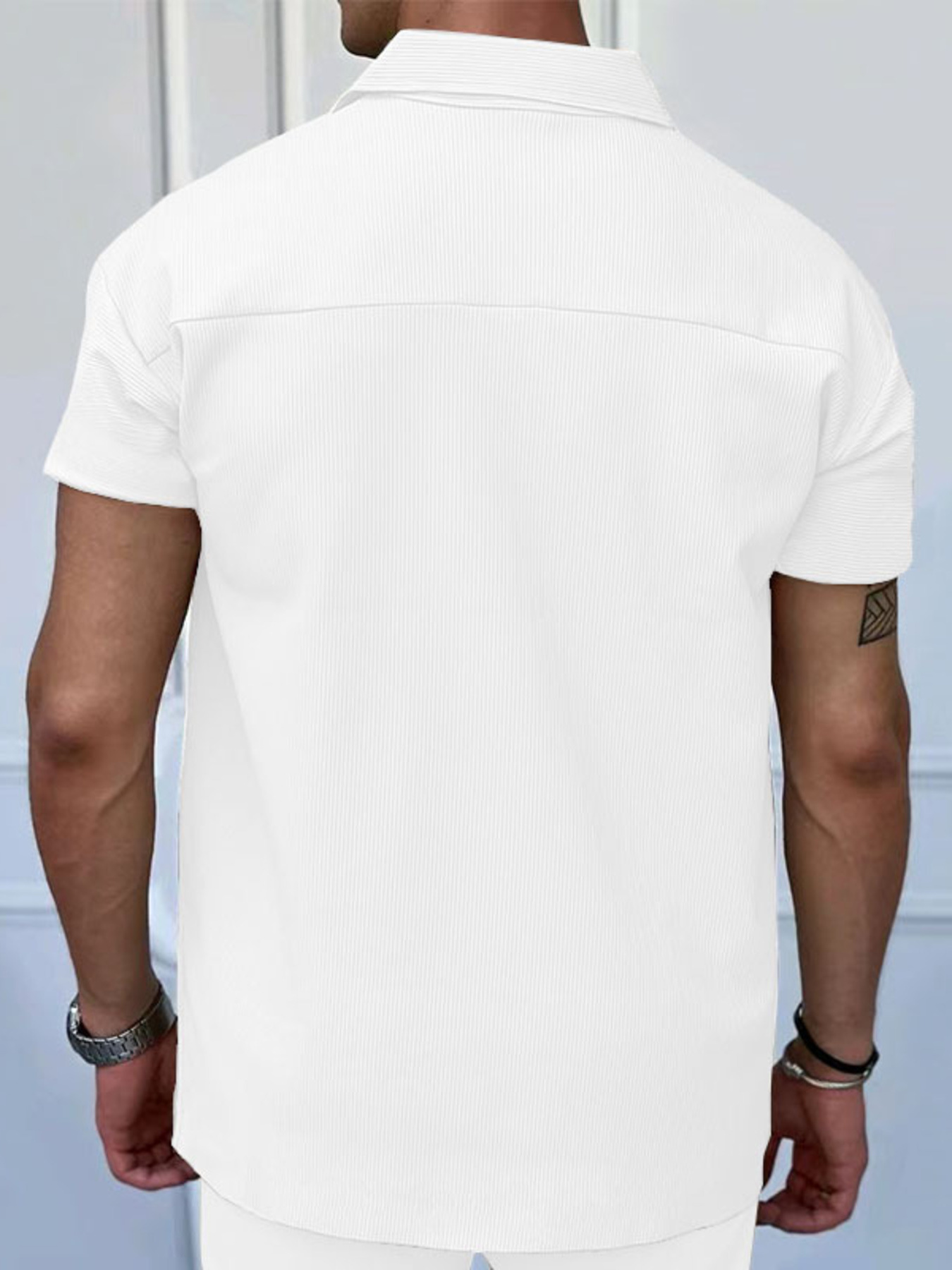 Men's Full Size Quarter Zip Short Sleeve Polo Plus Size