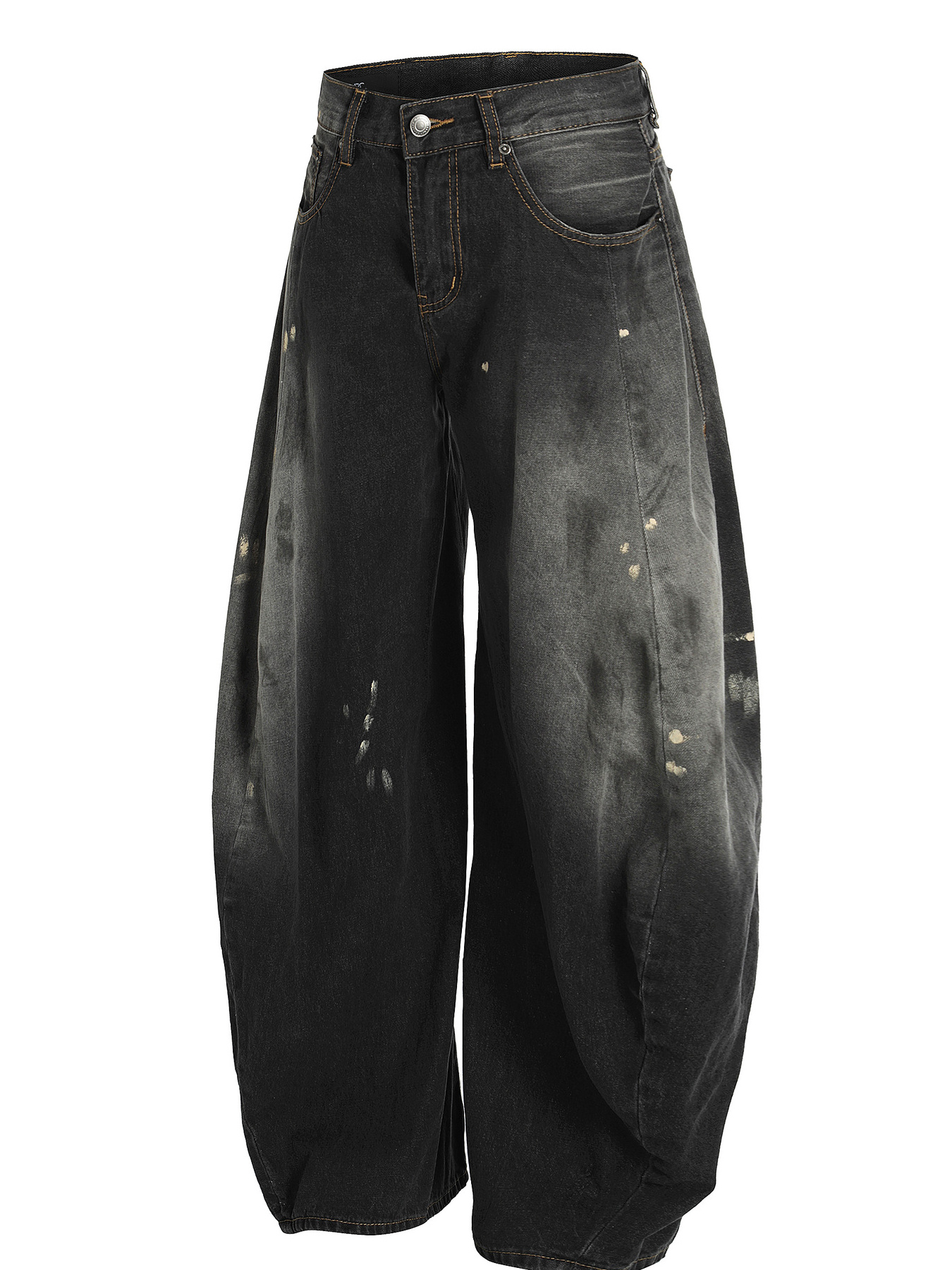 Men's Washed Balloon Wide Leg Jeans