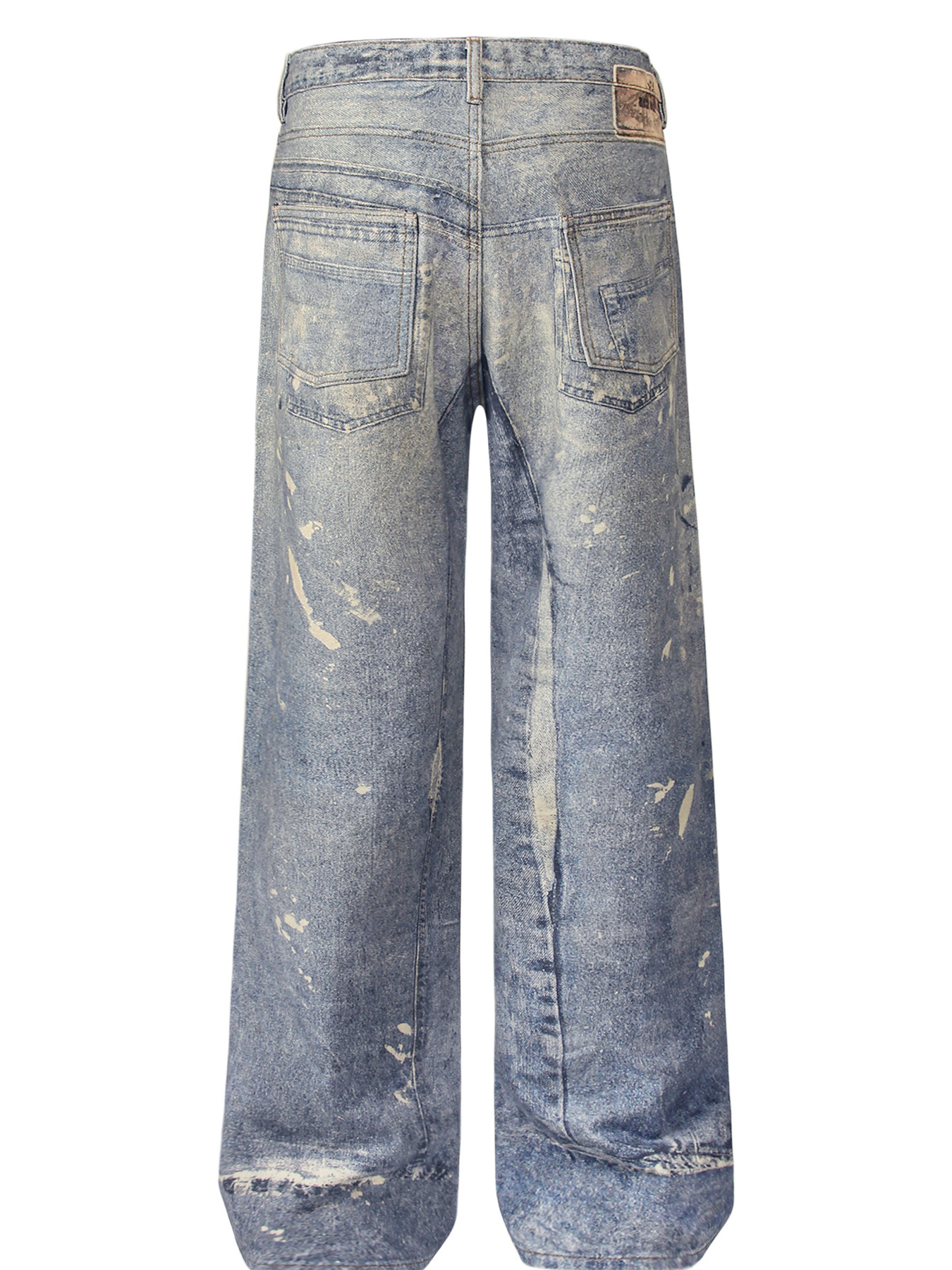Men's Washed Wide Leg Jeans
