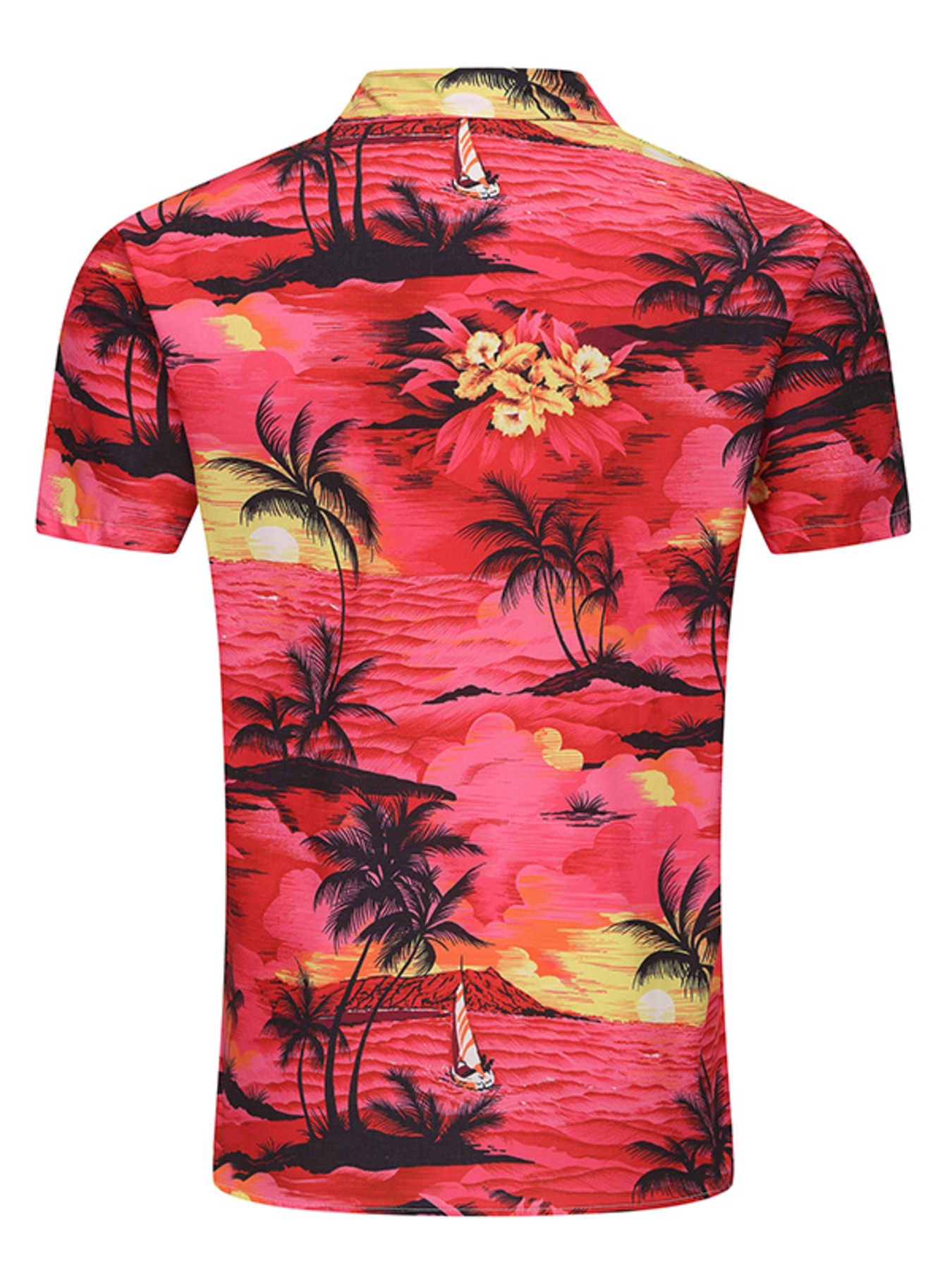 Men's Plus Size Printed Button Up Long Sleeve Shirt