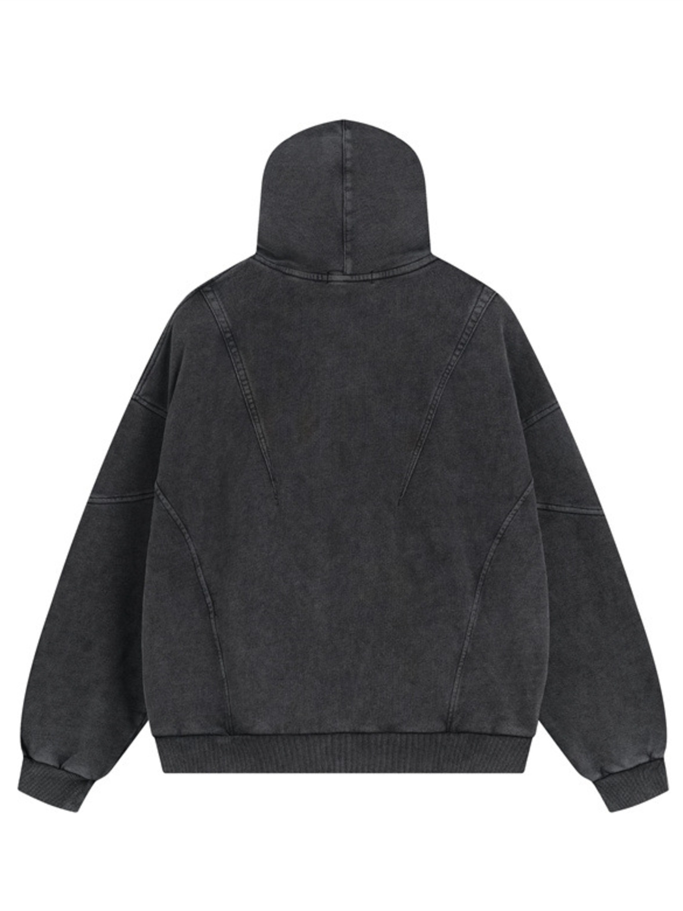 Men's Washed Zip Up Long Sleeve Hooded Jacket