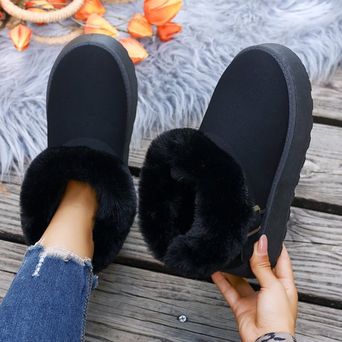 Round Toe Platform Boots