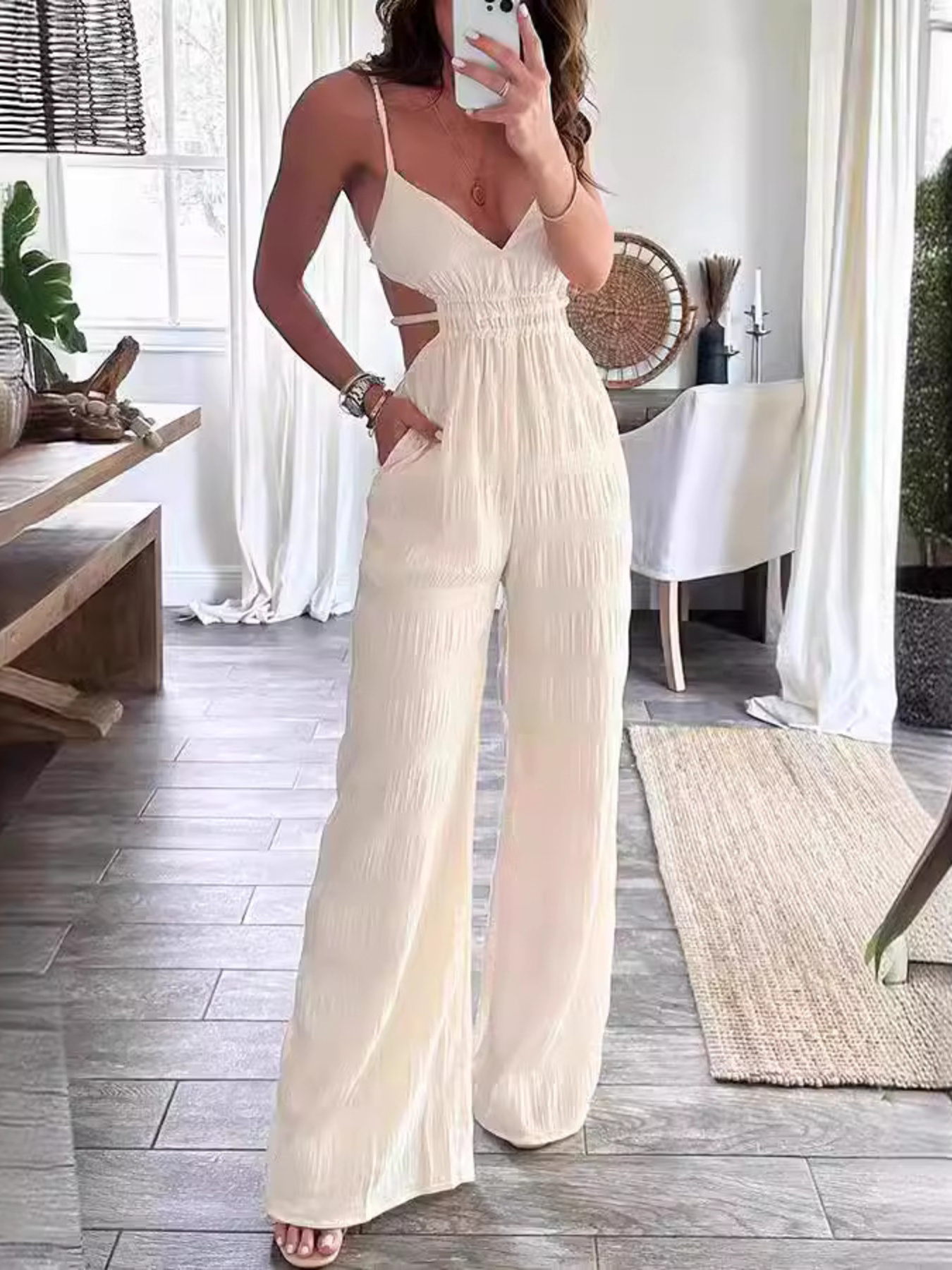 Cut-Out Wide Leg Jumpsuit