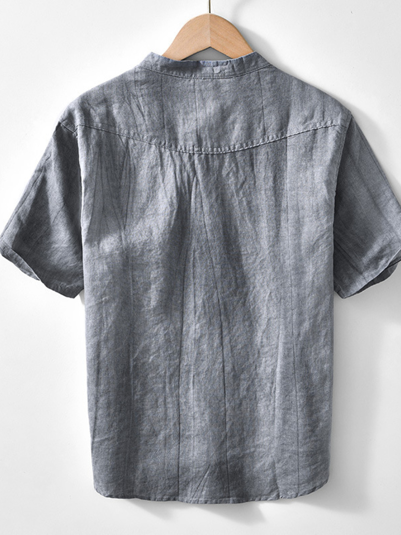 Men's Plus Size Button Detail Short Sleeve Shirt