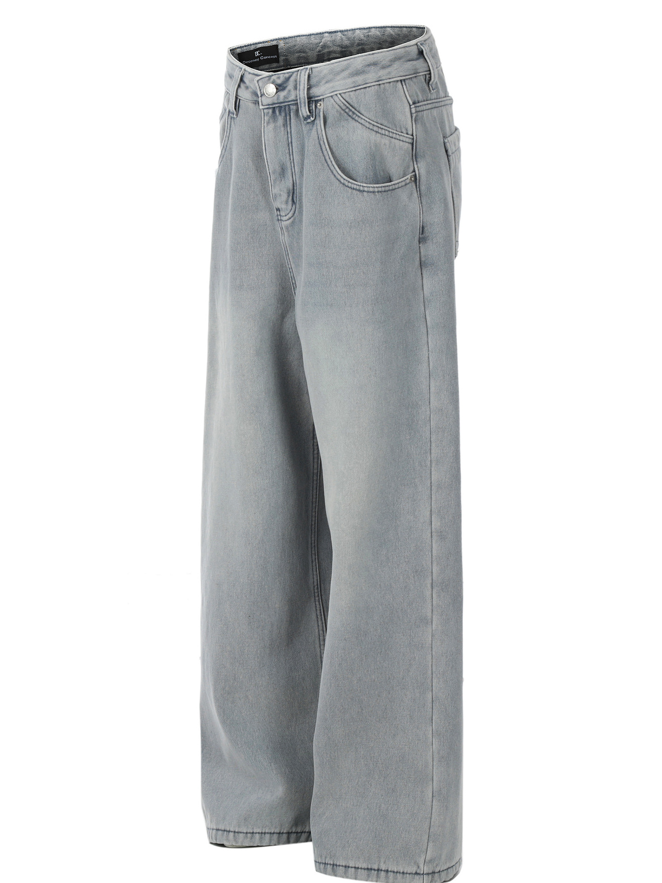 Men's Washed Wide Leg Relaxed Fit Denim Jeans
