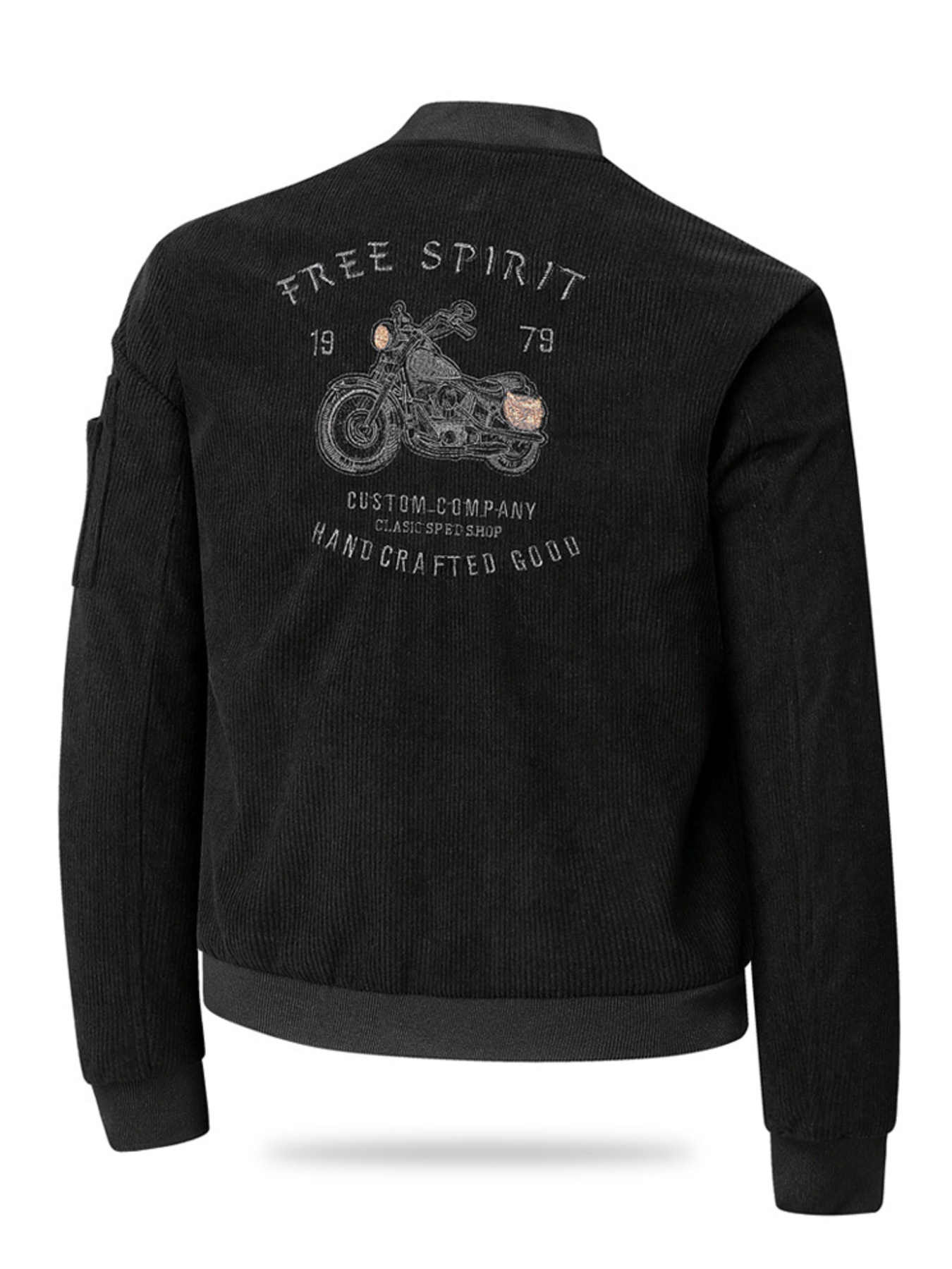 Men's Plus Size Zip Up Corduroy Bomber Jacket