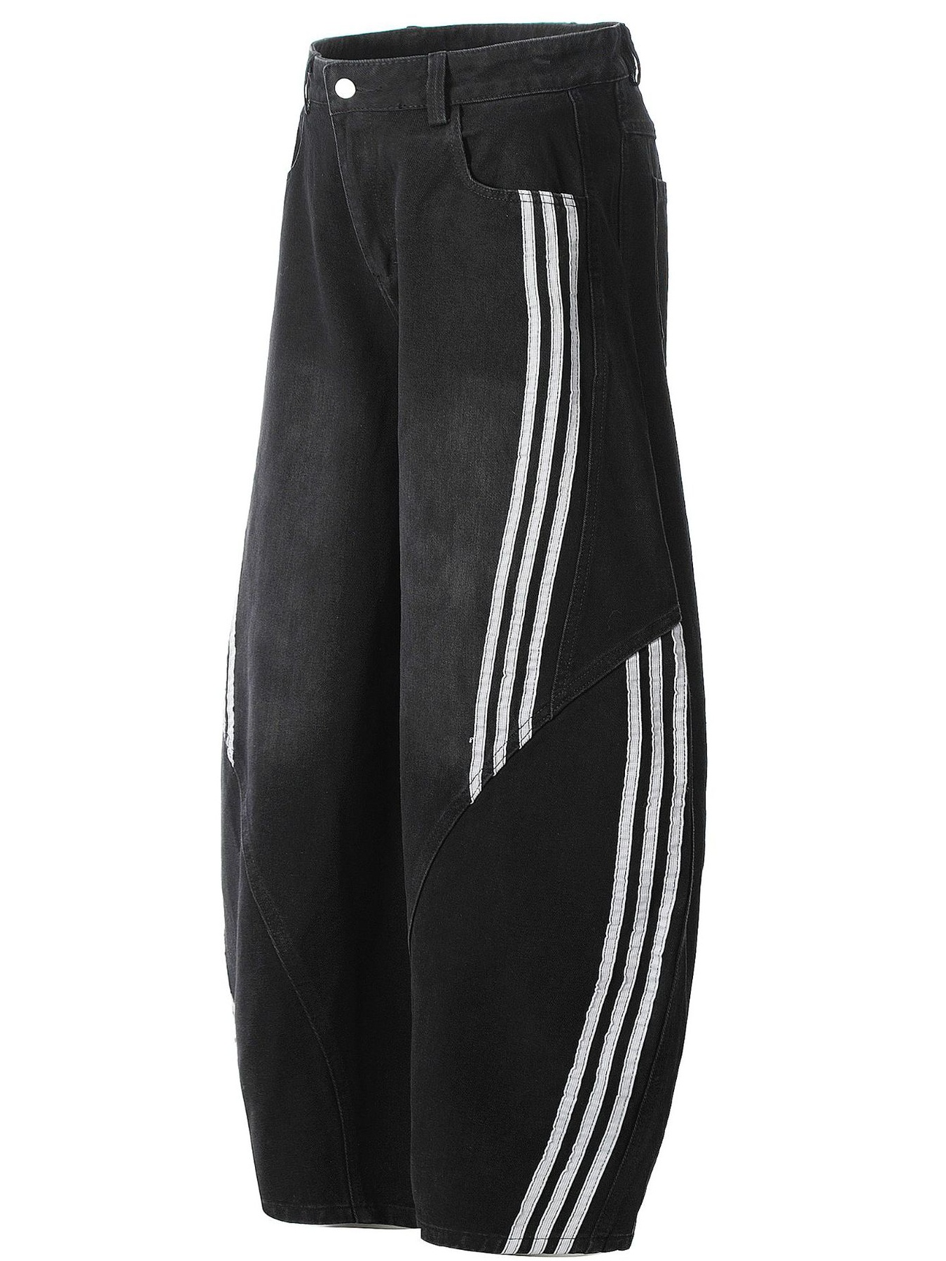 Men's Stripe Wide Leg Jeans