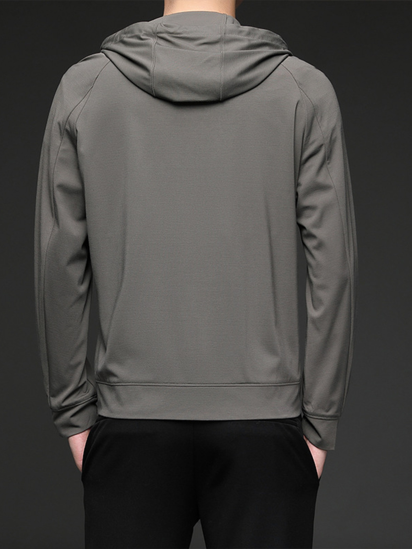 Men's Plus Size Drawstring Zip Up Long Sleeve Hoodie