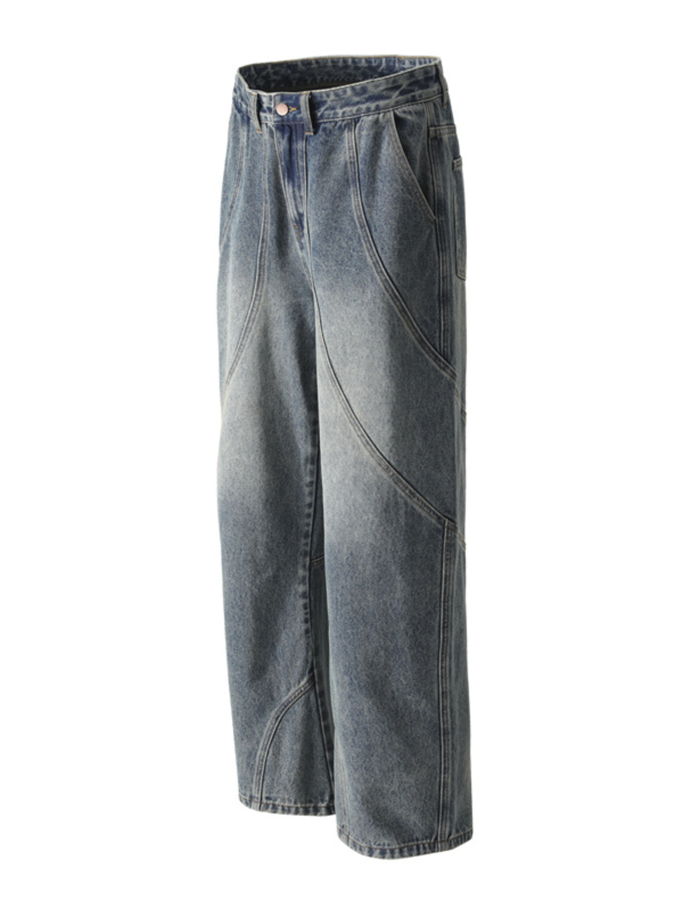 Men's Washed Wide Leg Jeans