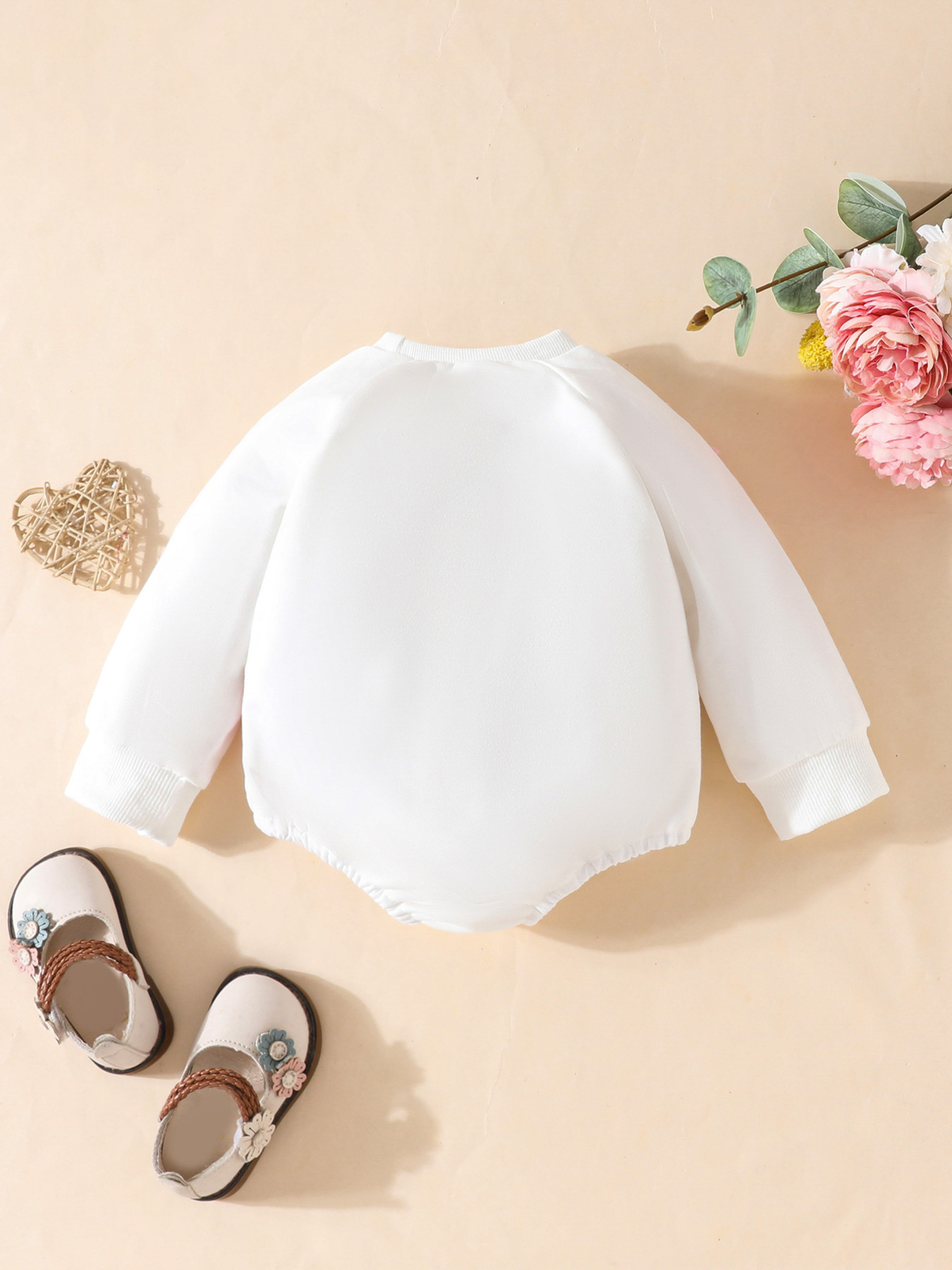 Children's Bow Decor Long Sleeve Baby One-Piece Bodysuit