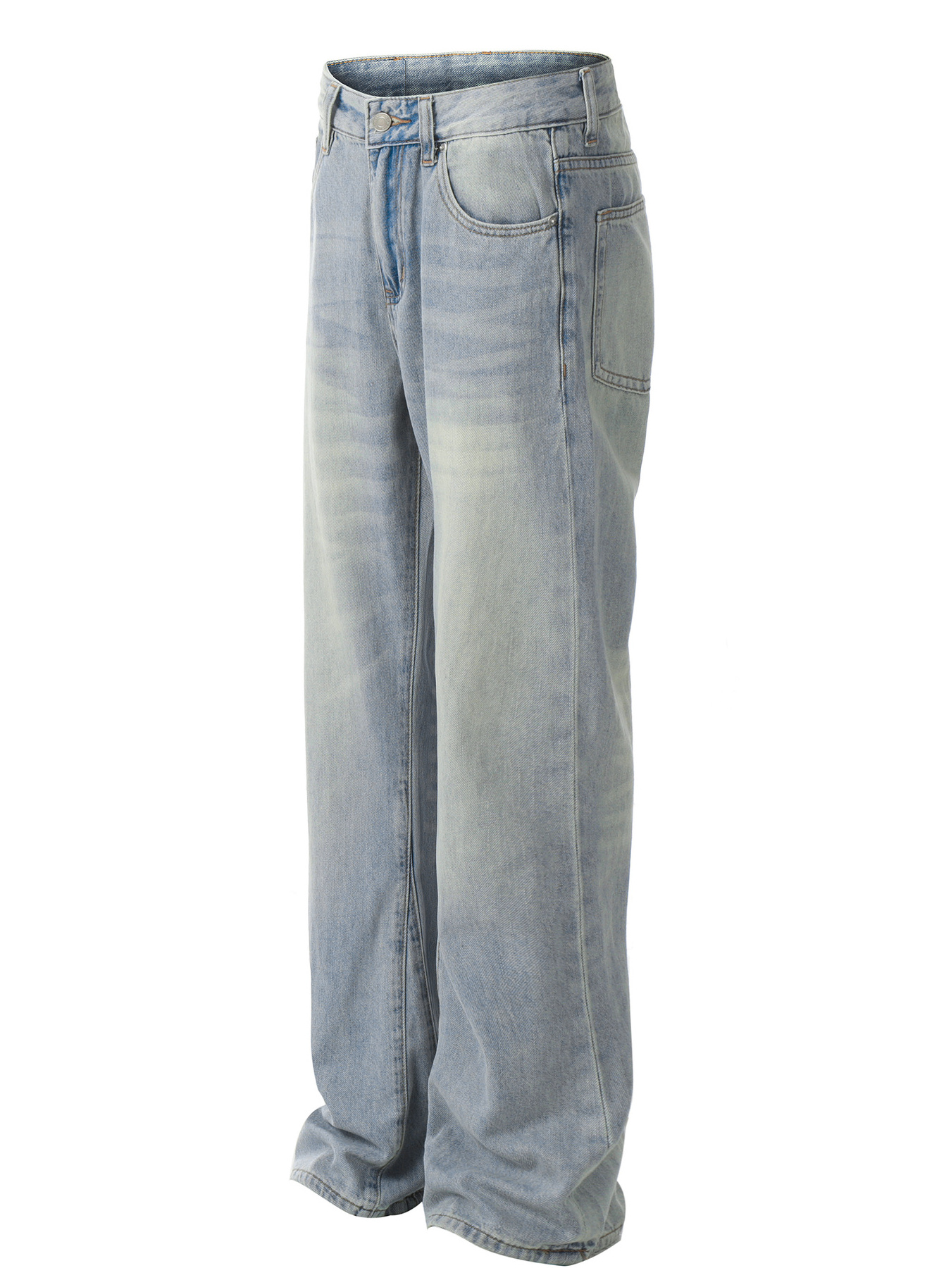 Men's Relaxed Fit Wash Wide Leg Jeans