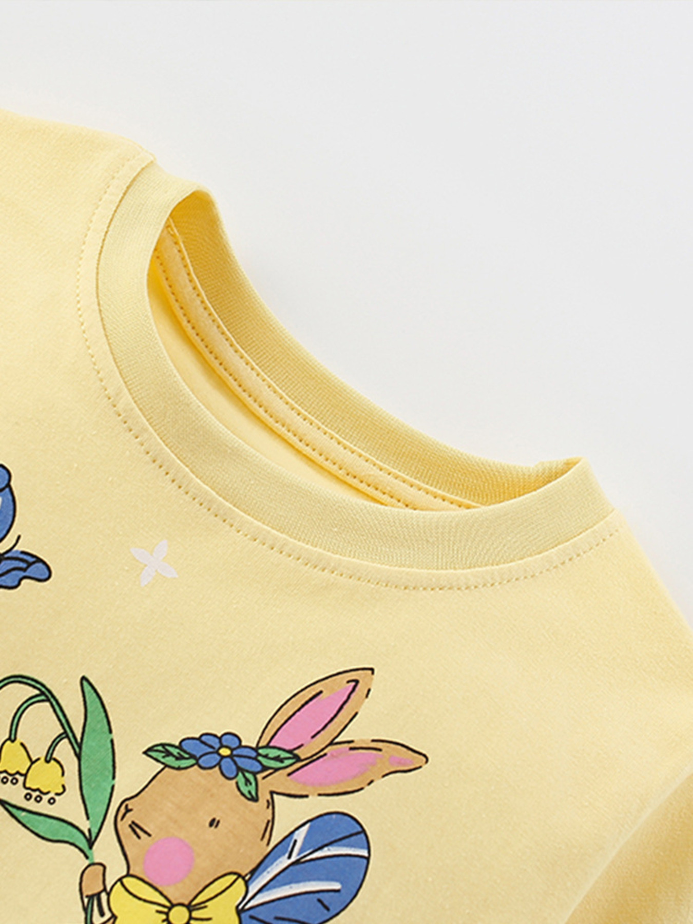 Children's Cute Cartoon Bunny Long Sleeve Top and Pants Set