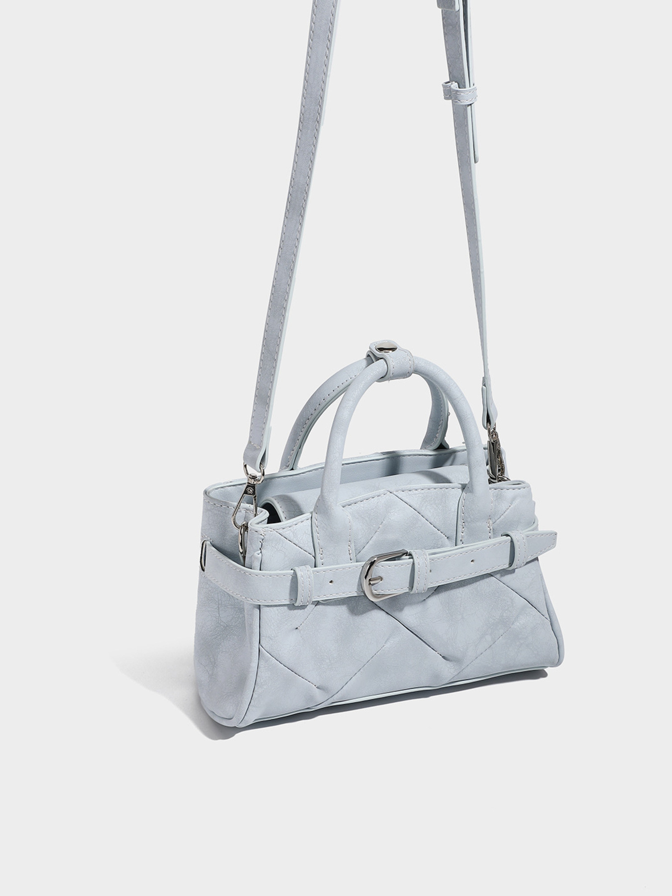 Quilted Buckle Accent Crossbody Bag 4