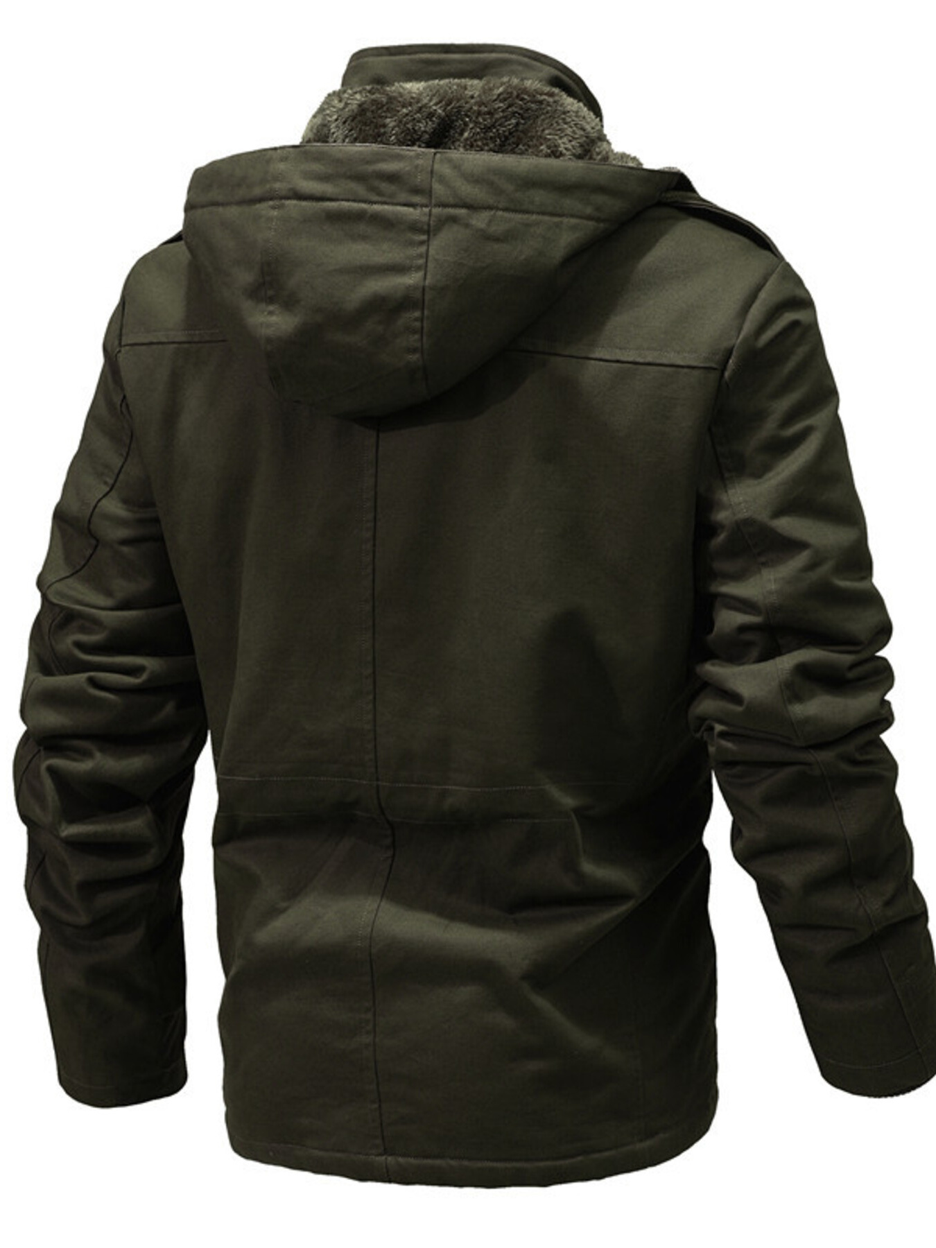 Men's Full Size Zip Up Multiple Pockets Jacket Plus Size