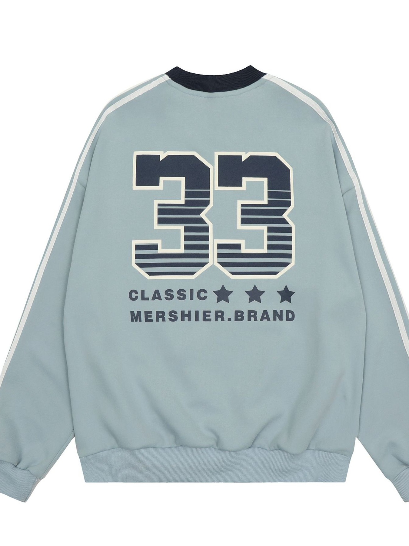Men's Graphic Crew Neck Sweatshirt with Contrast Trim