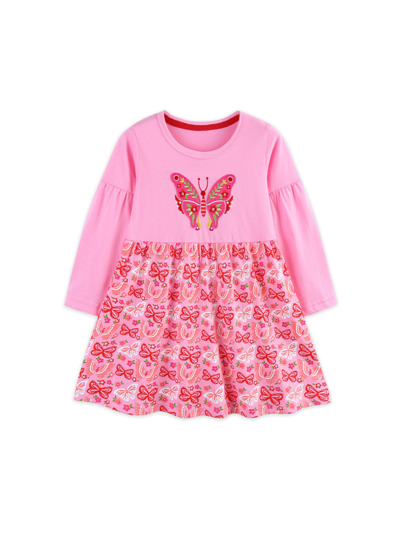 Children's Butterfly Long Sleeve Casual Dress