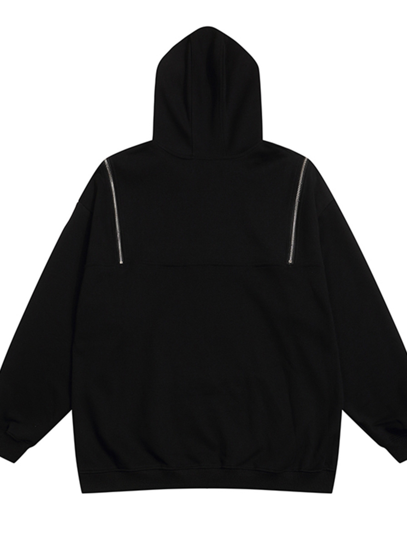 Men's Letter Long Sleeve Hoodie with Zipper Details