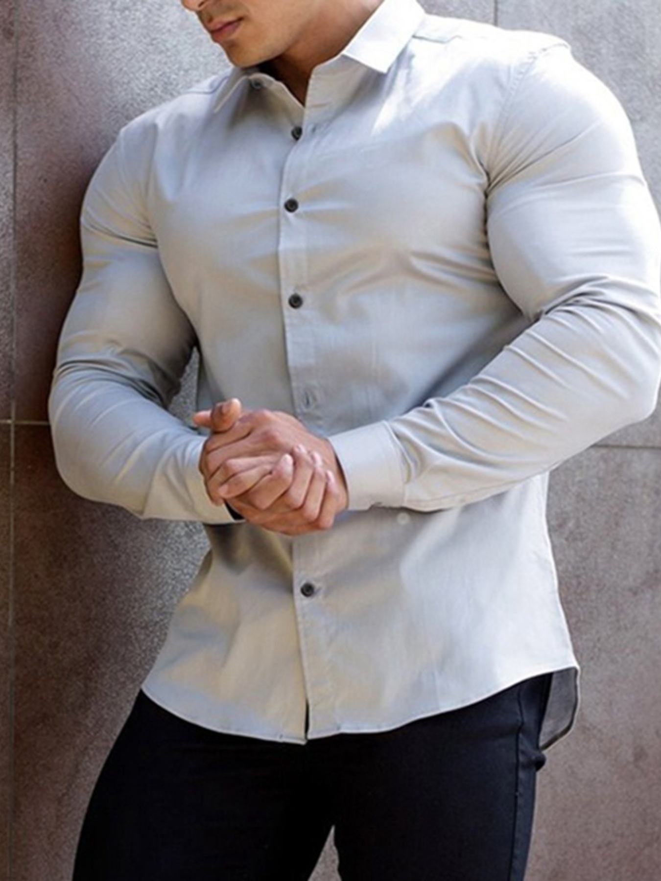 Men's Plus Size Button Up Long Sleeve Shirt
