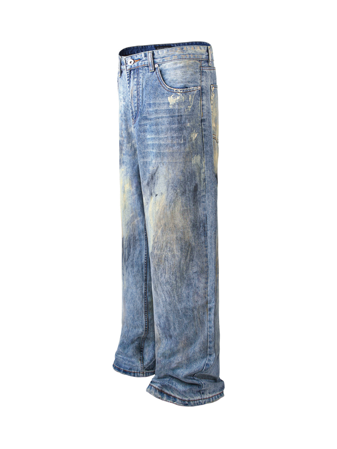Men's Washed Wide-Leg Baggy Jeans