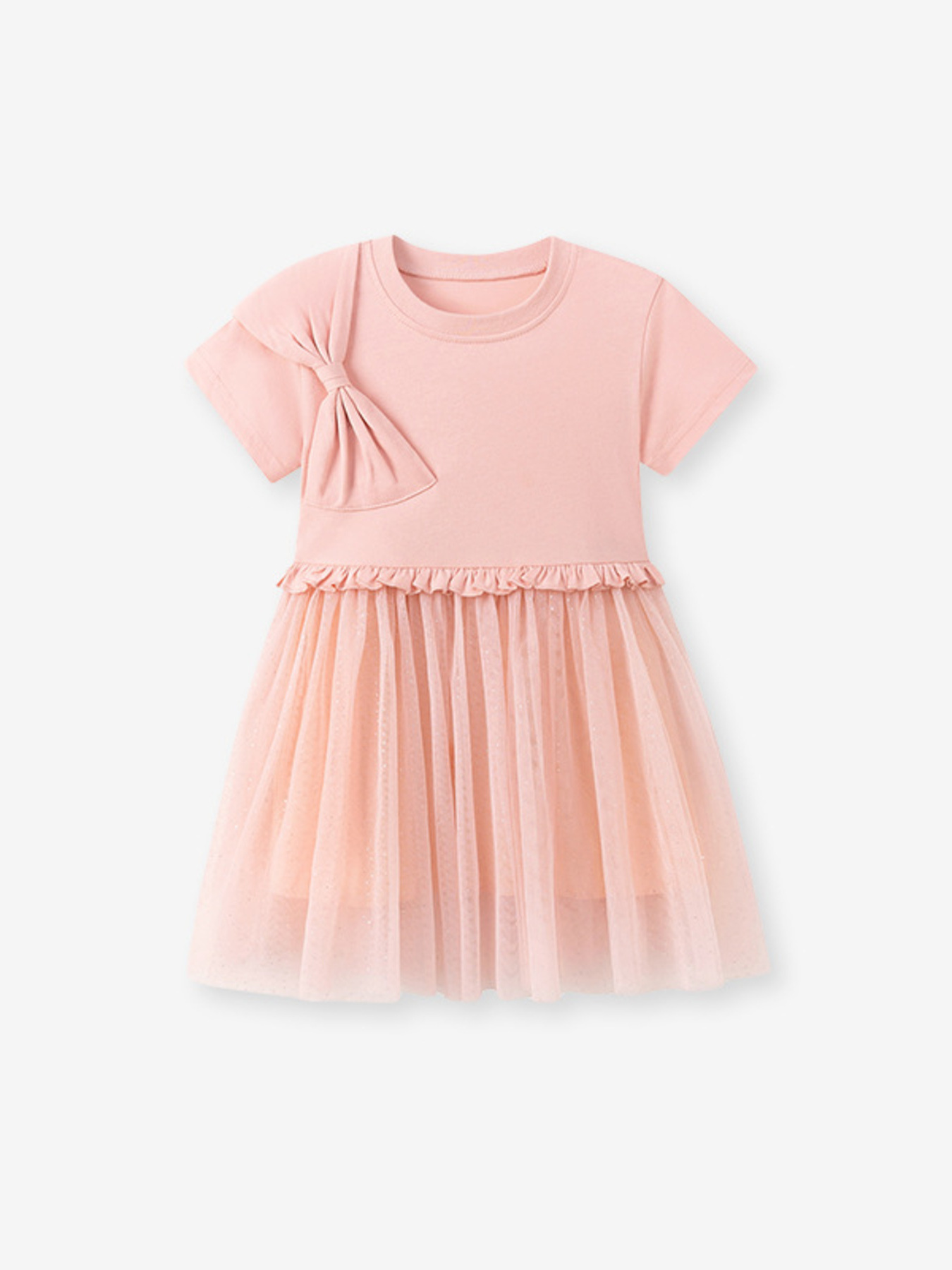 Children's Bow Short Sleeve Dress