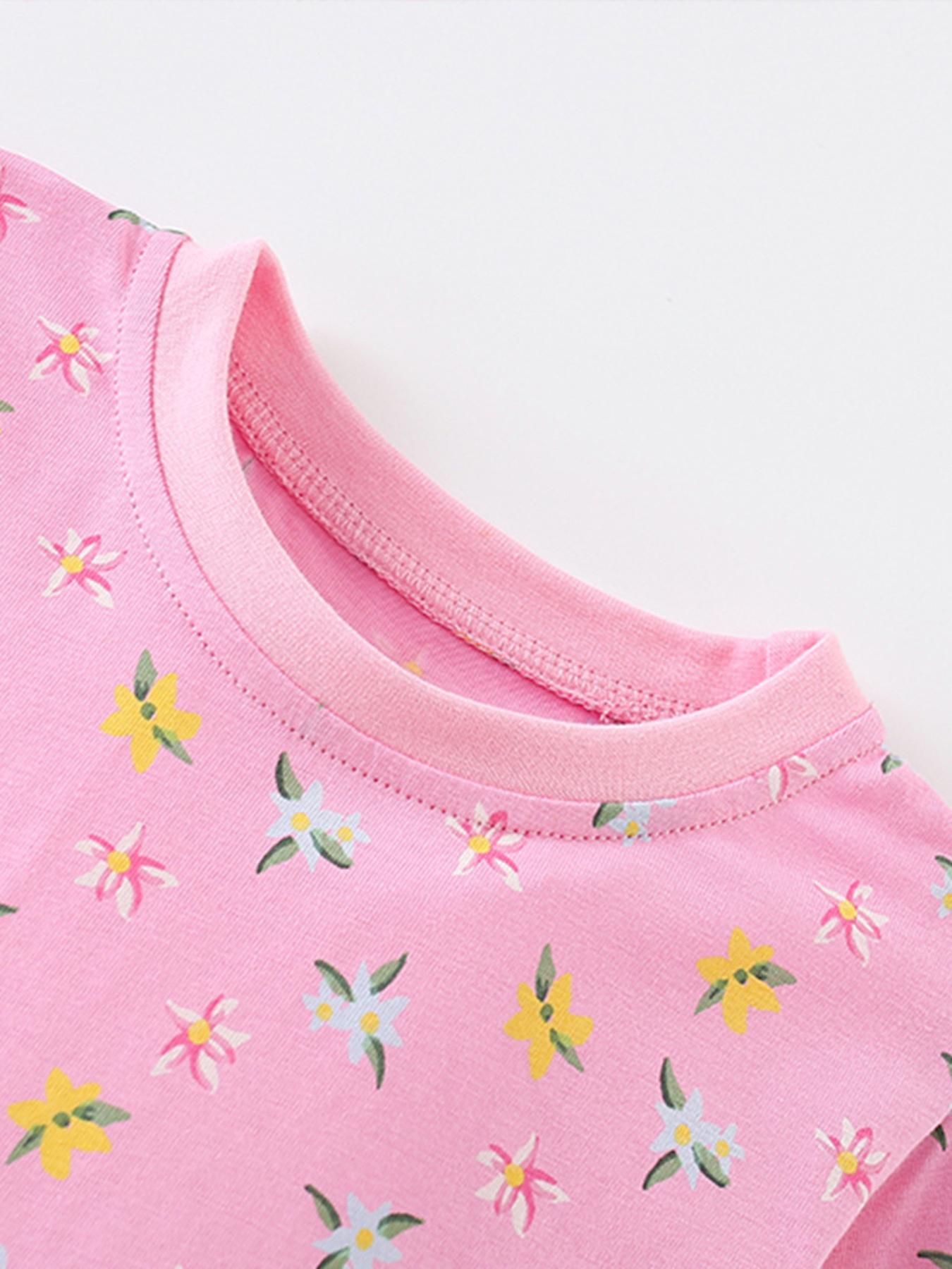 Children's Floral Print Long Sleeve Top and Pants Set