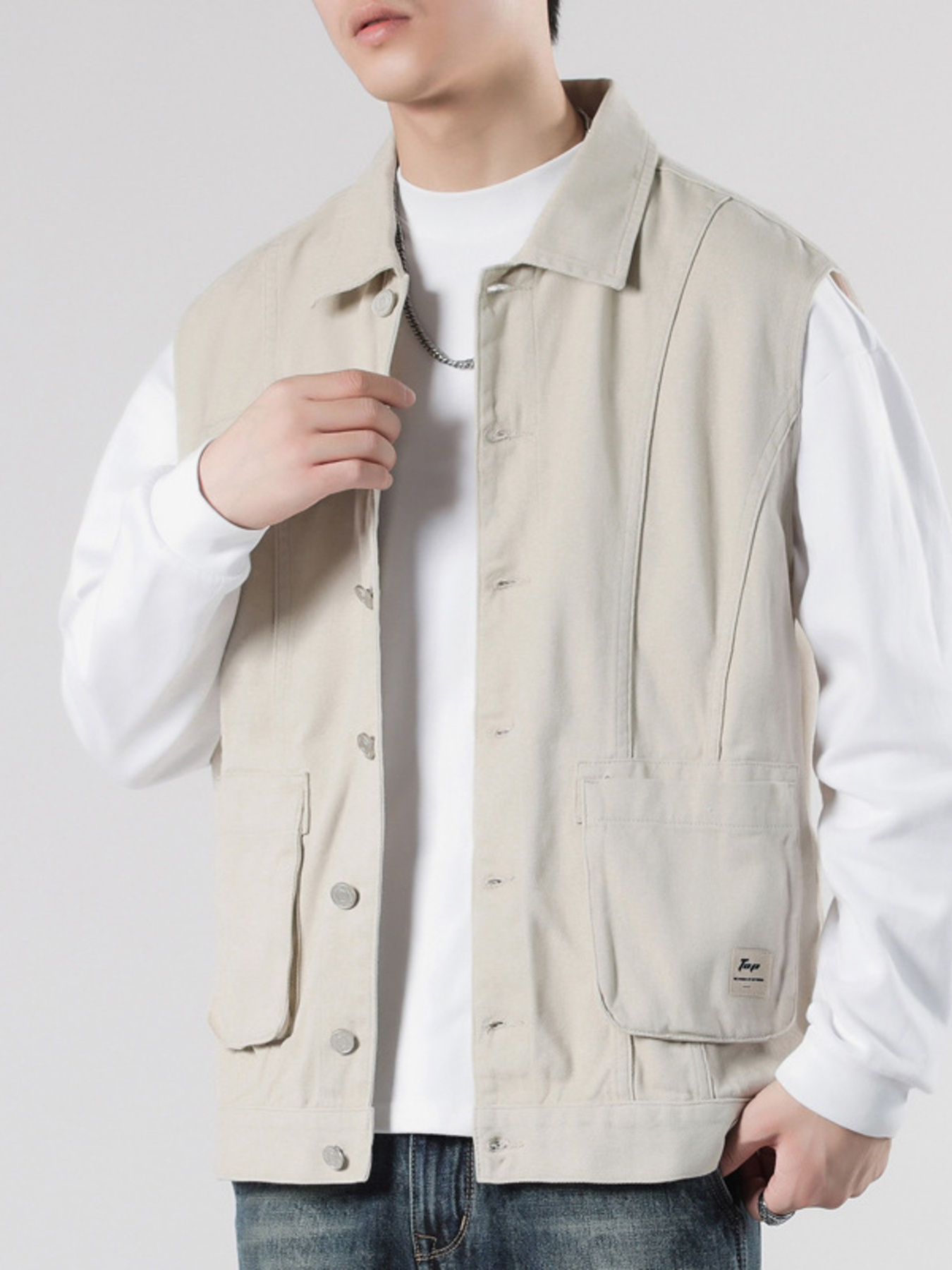 Men's Plus Size Button-Down Vest