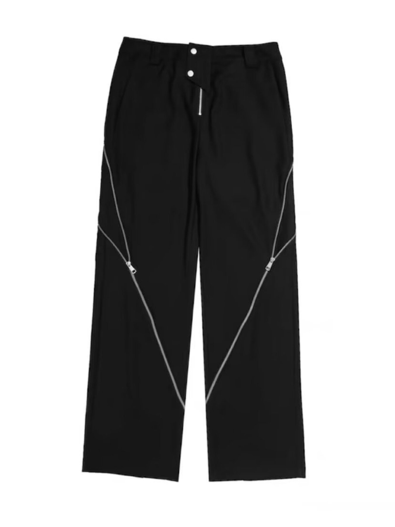 Men's Plus Size Zipper Embellished Wide Leg Pants