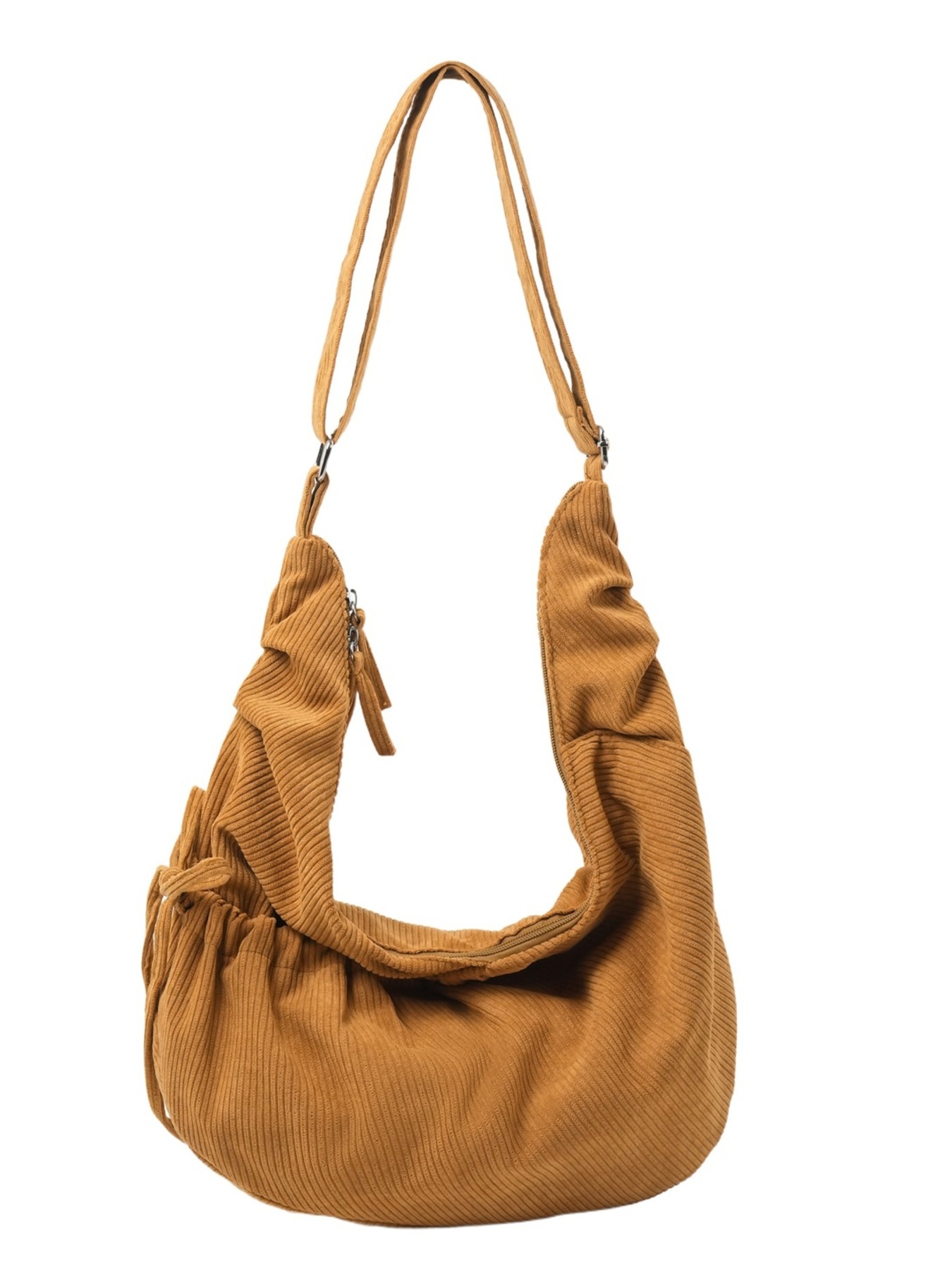 Corduroy Drawstring Crossbody Bag
