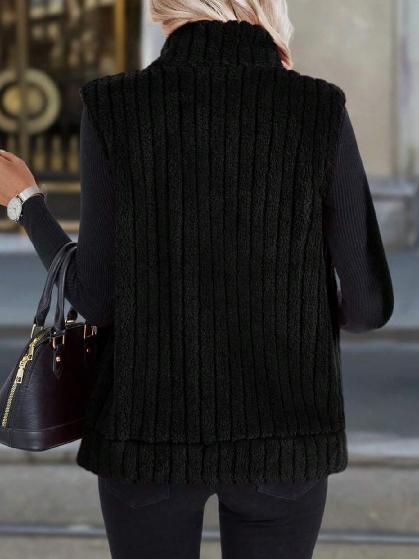 Full Size Fleece Zip-Up Vest Coat Plus Size