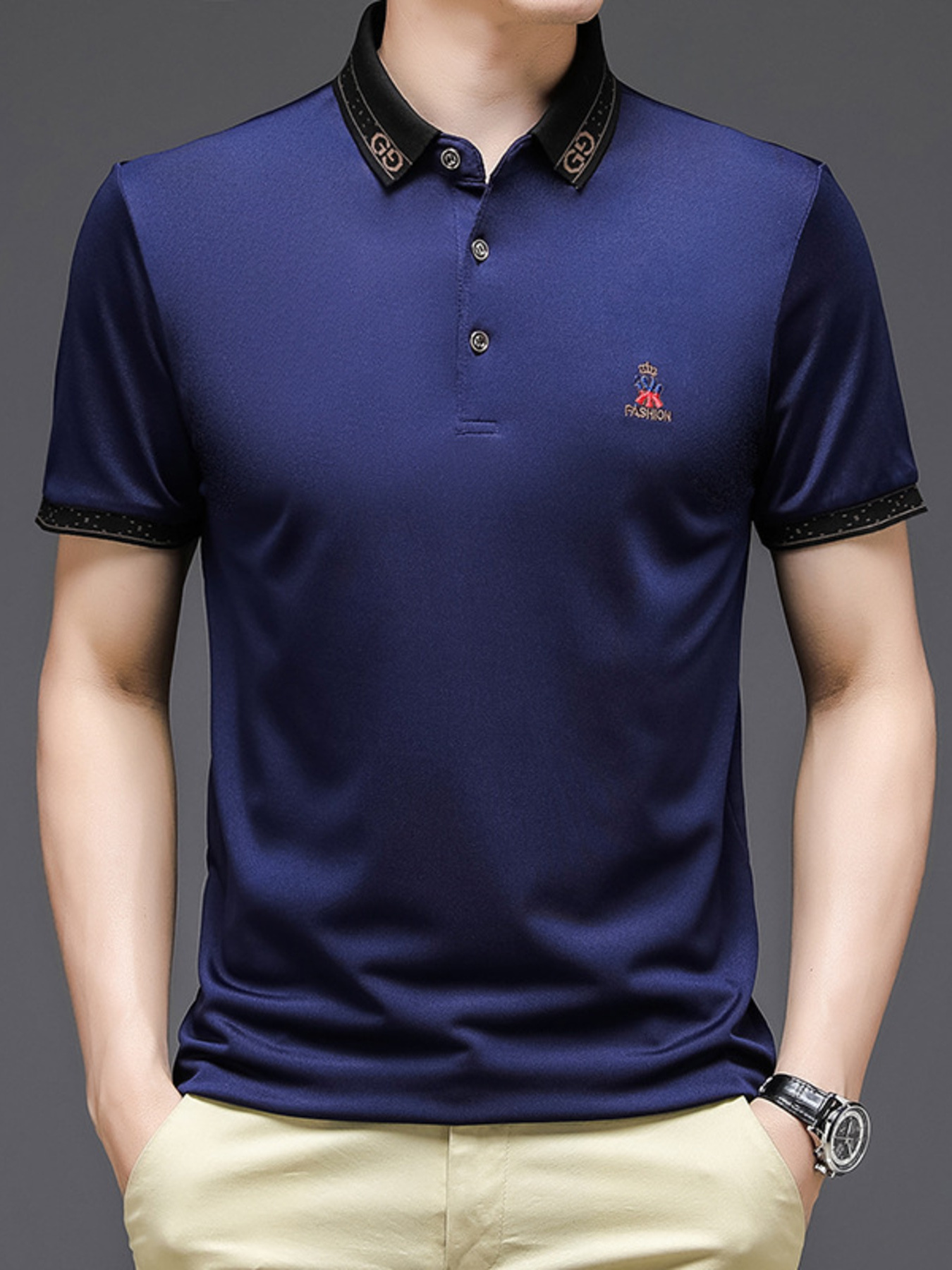 Men's Plus Size Breathable Short Sleeve Polo