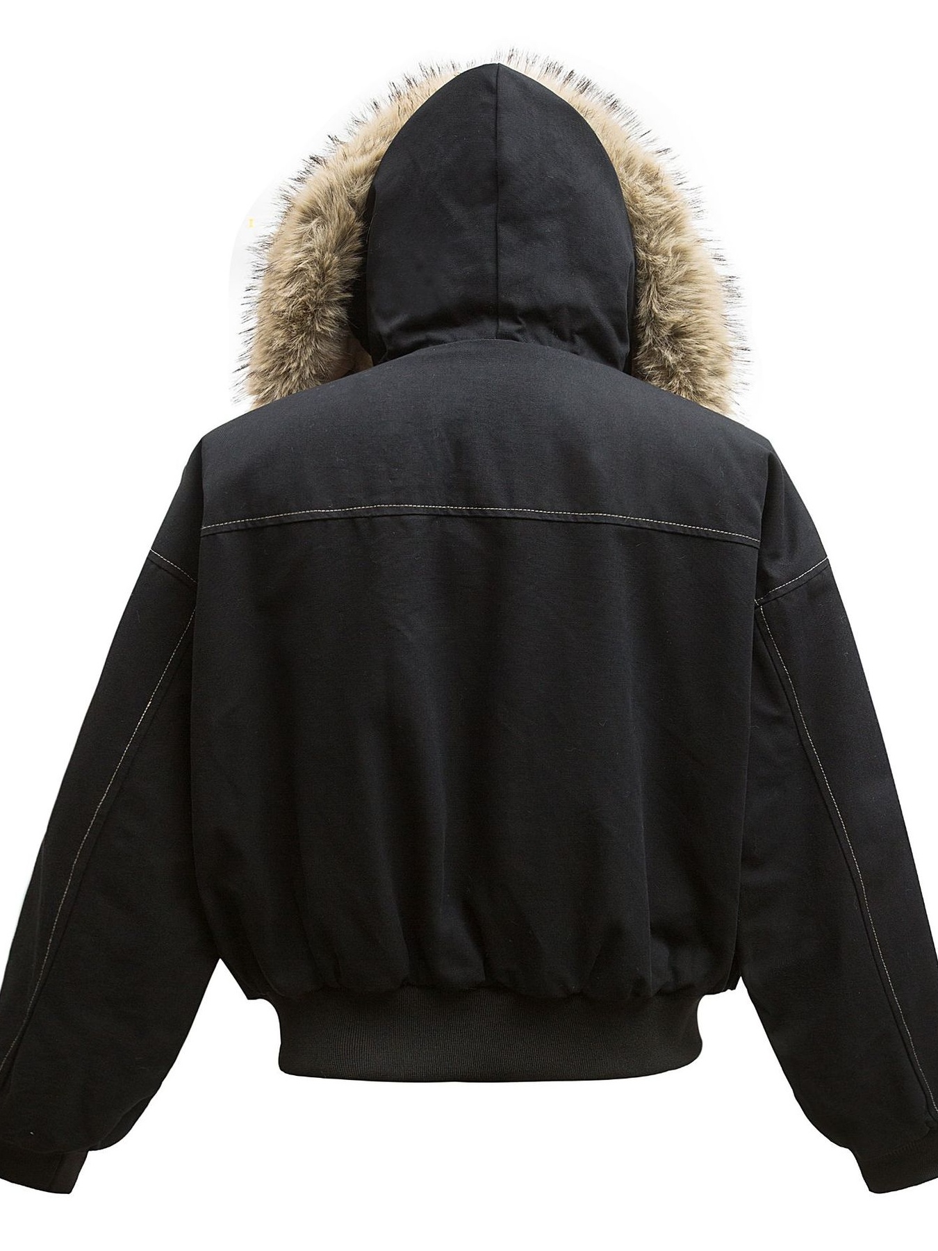 Men's Faux Fur Hooded Zip Up Jacket