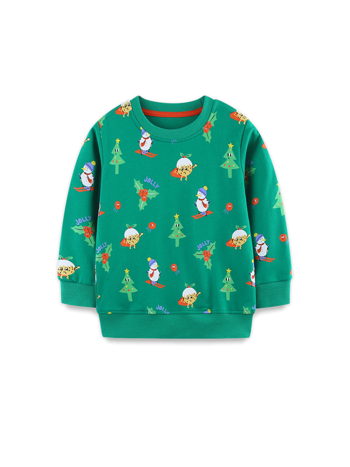 Children's Christmas Print Round Neck Sweatshirt
