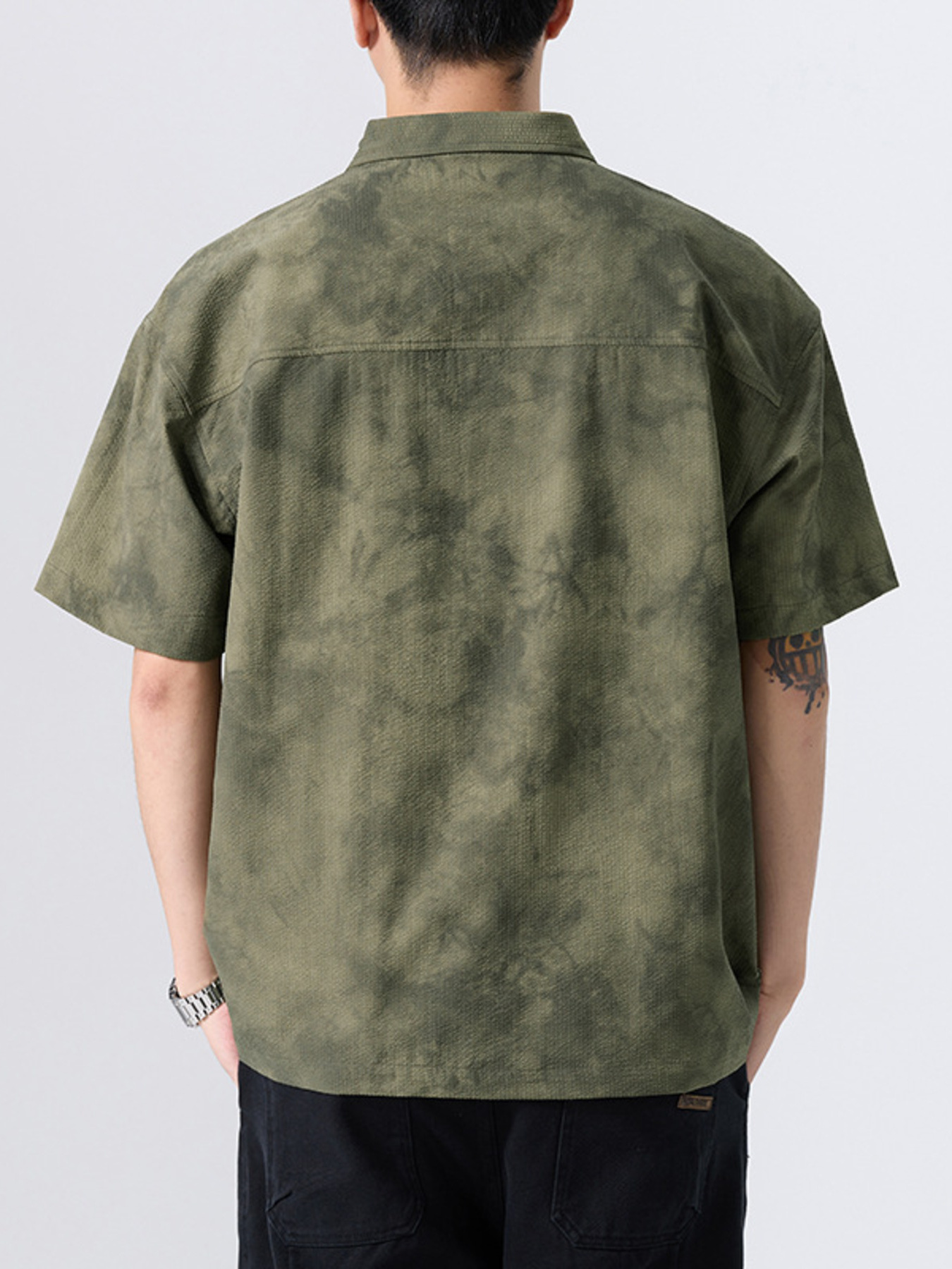 Men's Plus Size Tie-Dye Short Sleeve Polo Shirt