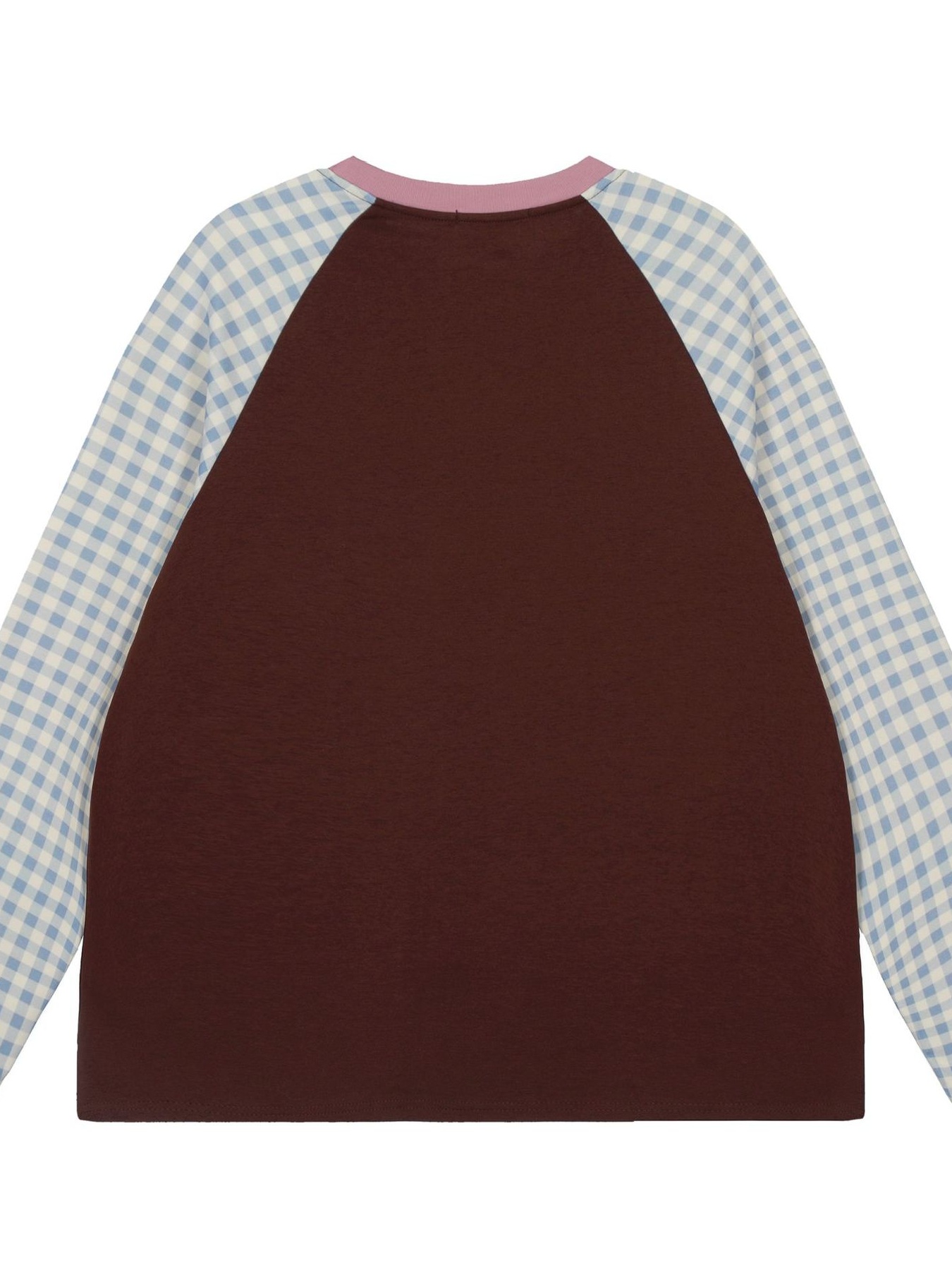 Men's Round Neck Graphic Plaid Long Sleeve T-Shirt