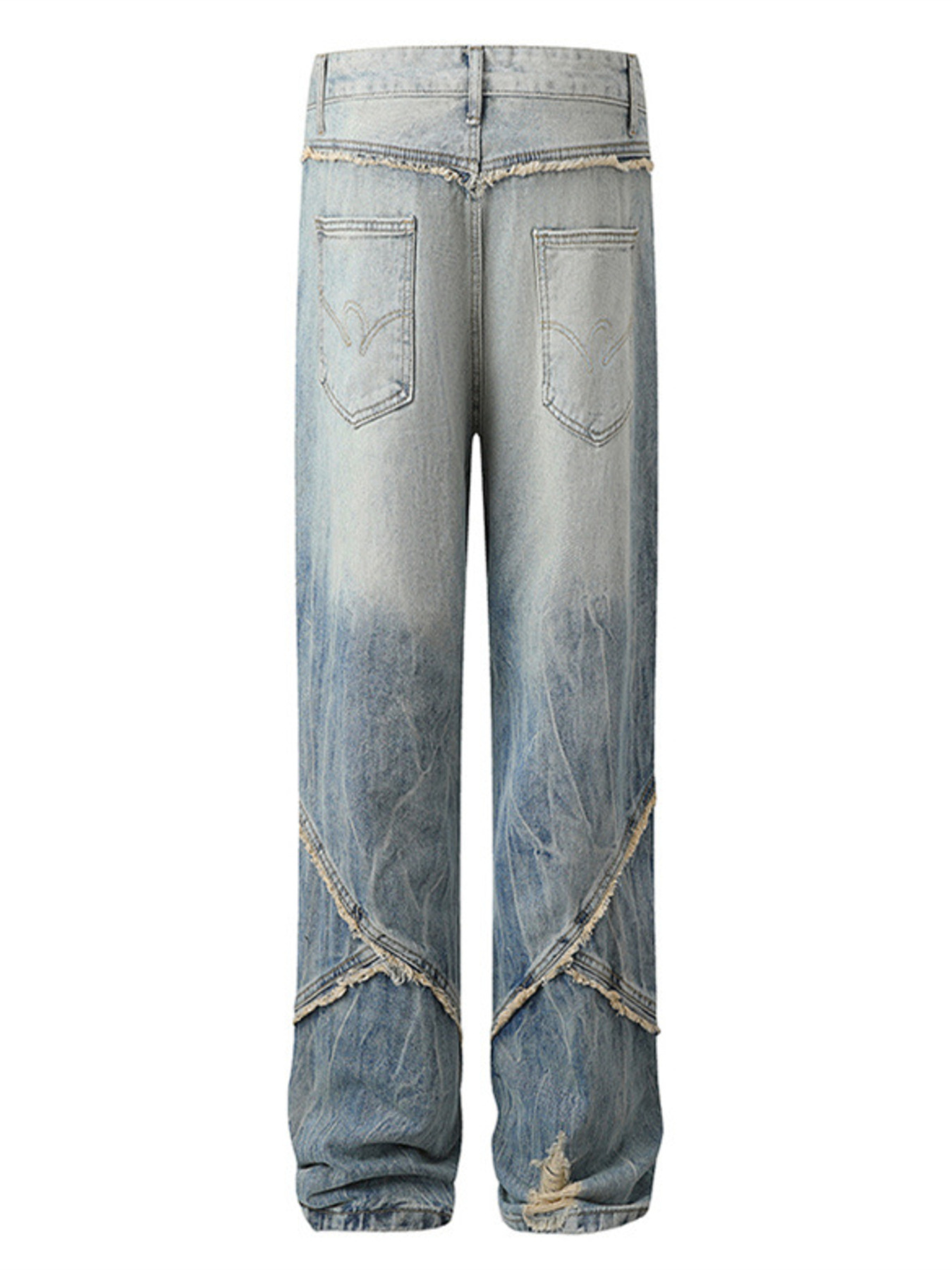 Men's Distressed Wide Leg Jeans