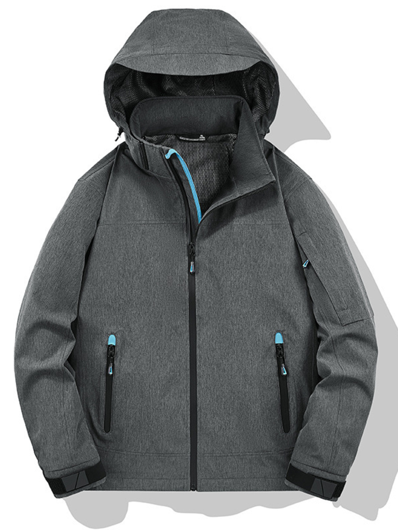 Men's Plus Size Outdoor Zip Up Hooded Jacket