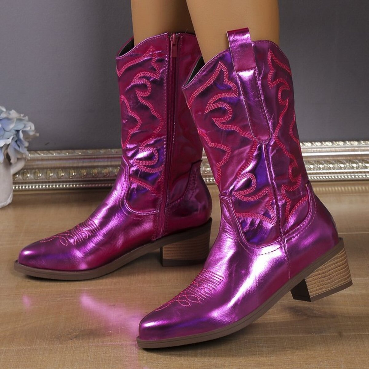 Embroidered Western Cowboy Boots
