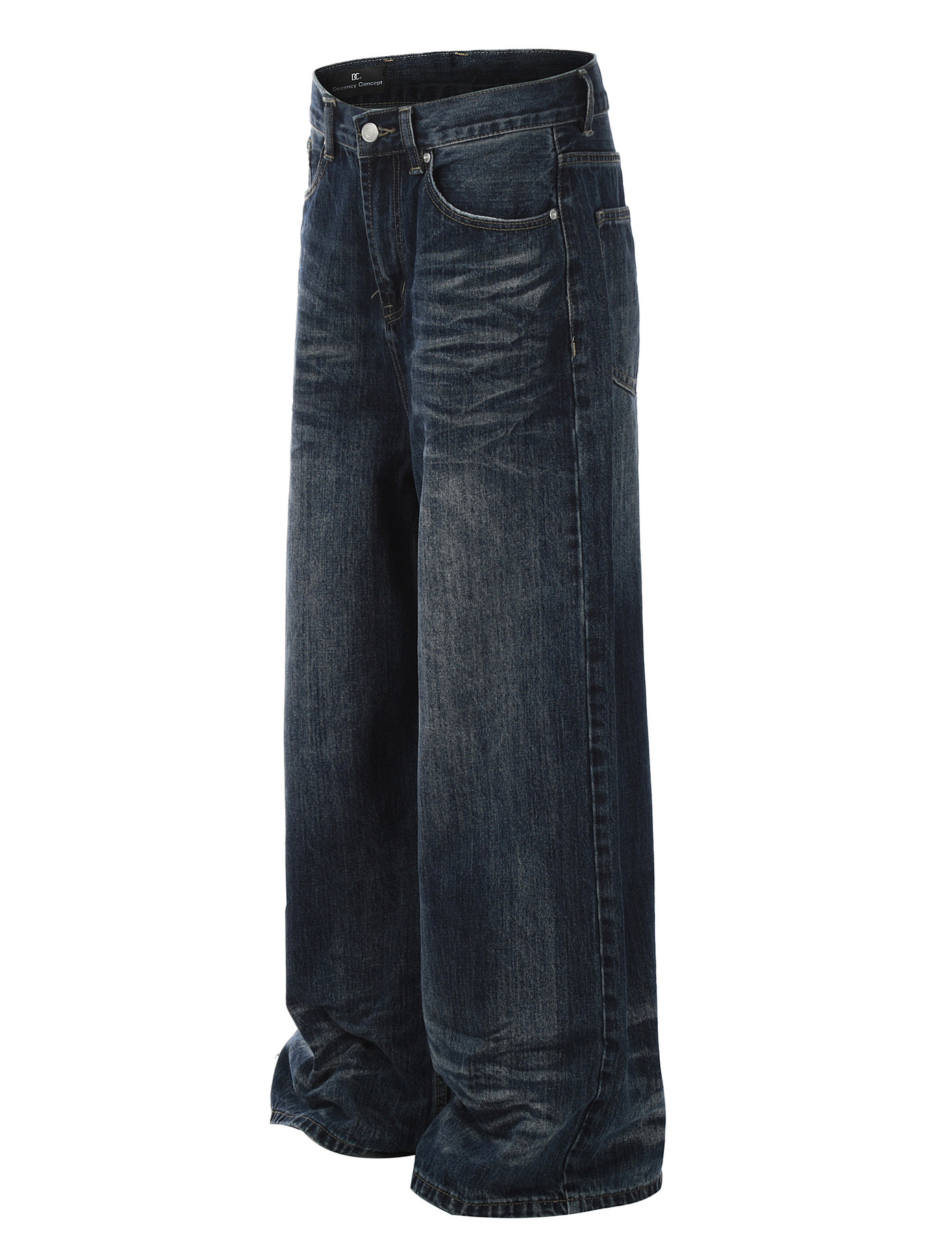 Men's Washed Wide-Leg Jeans