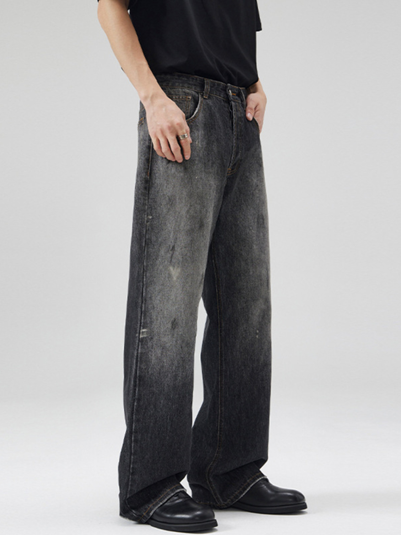 Men's Full Size Vintage Wide Leg Jeans Plus Size