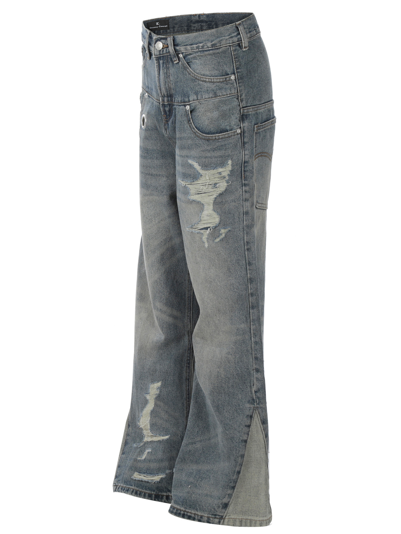 Men's Distressed Wide Leg Jeans
