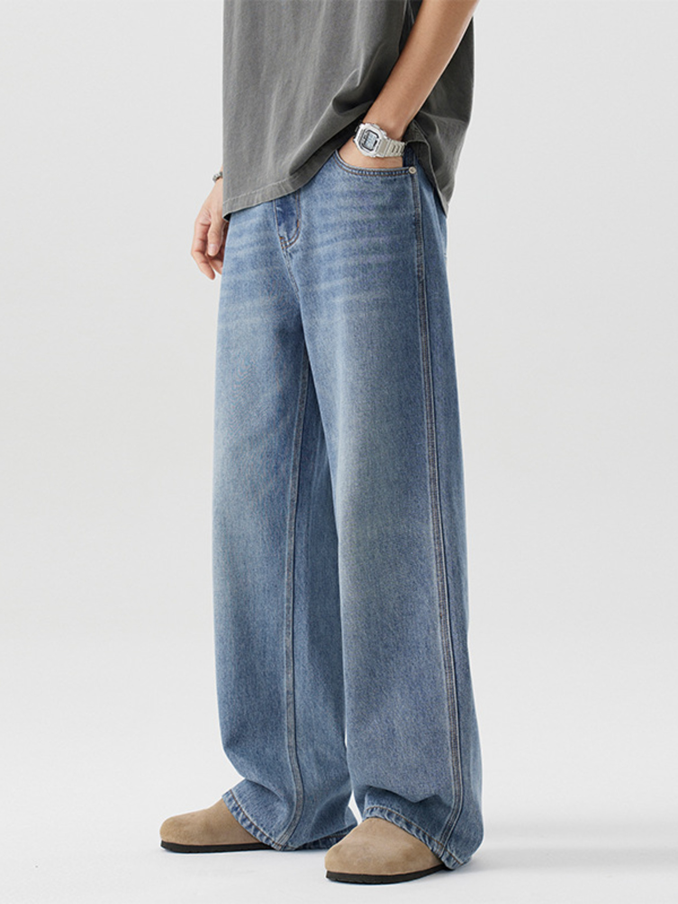 Men's Wide Leg Relaxed Fit Jeans