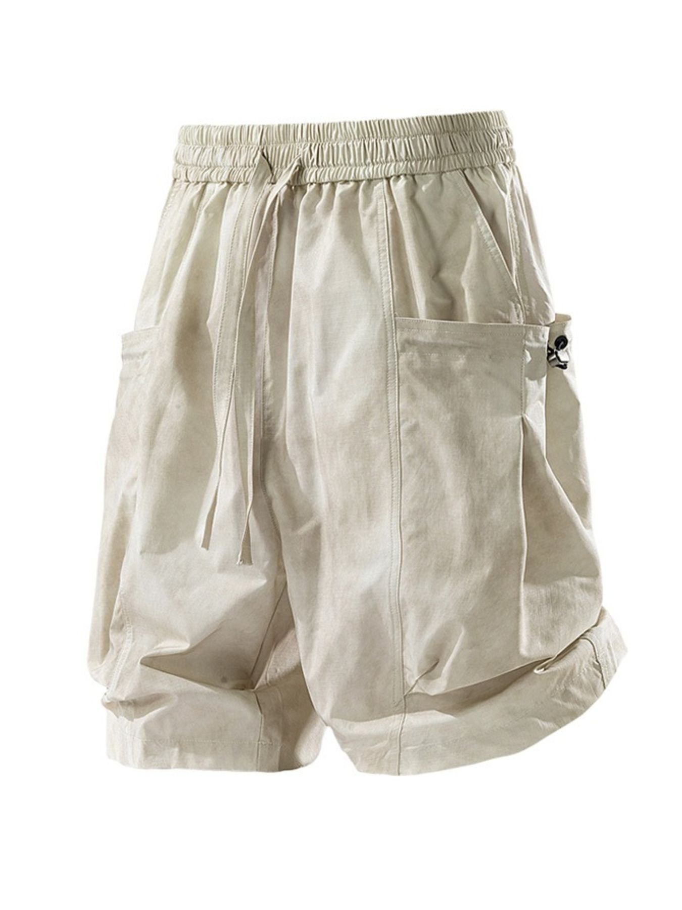 Men's Full Size Elastic Waist Cargo Shorts with Multi-Pockets Plus Size
