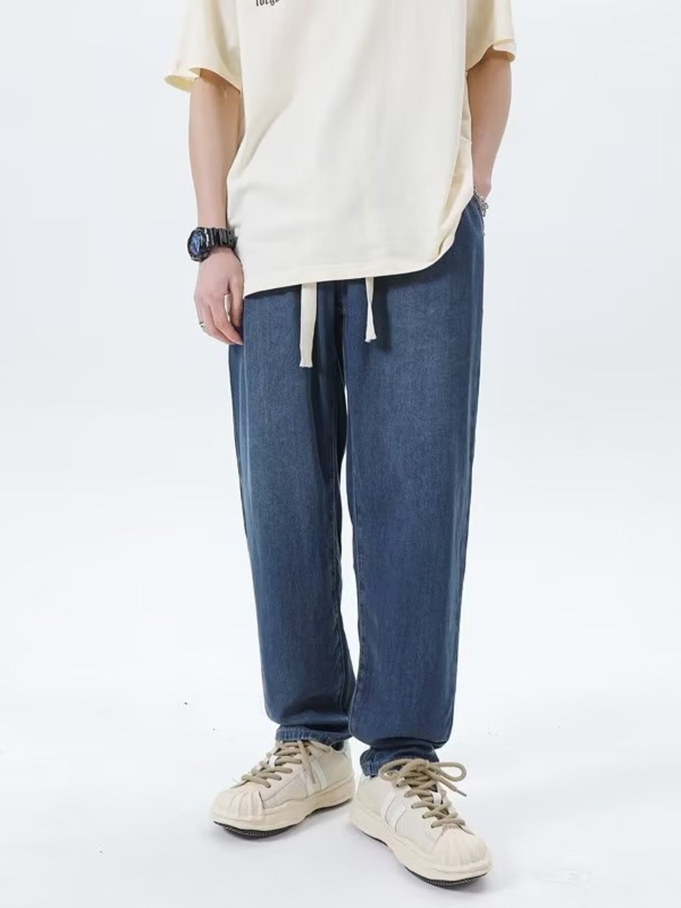 Men's Washed Straight Jeans