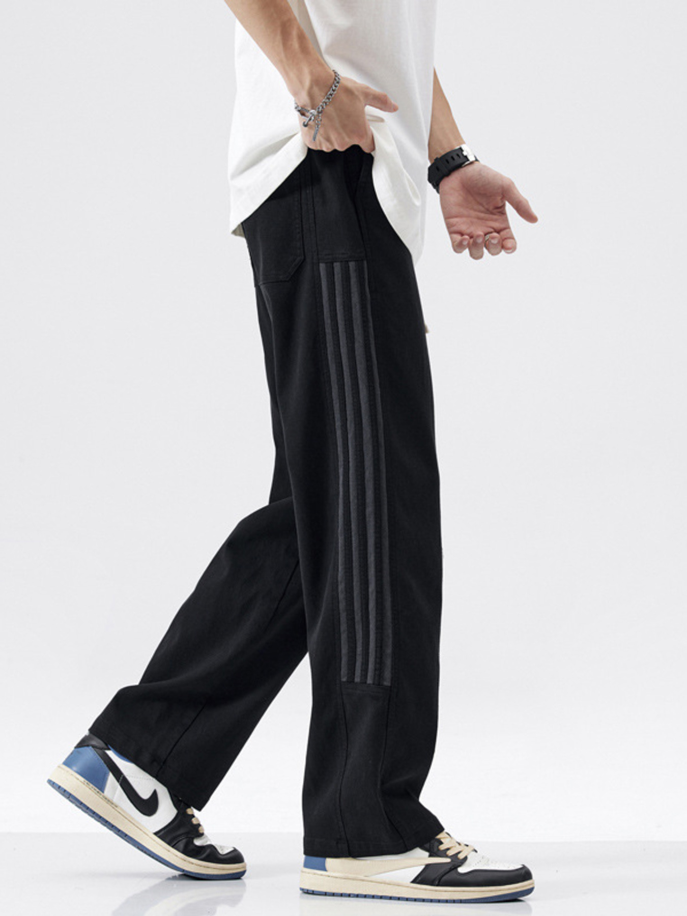 Men's Full Size Loose-Fit Drawstring Casual Pants Plus Size