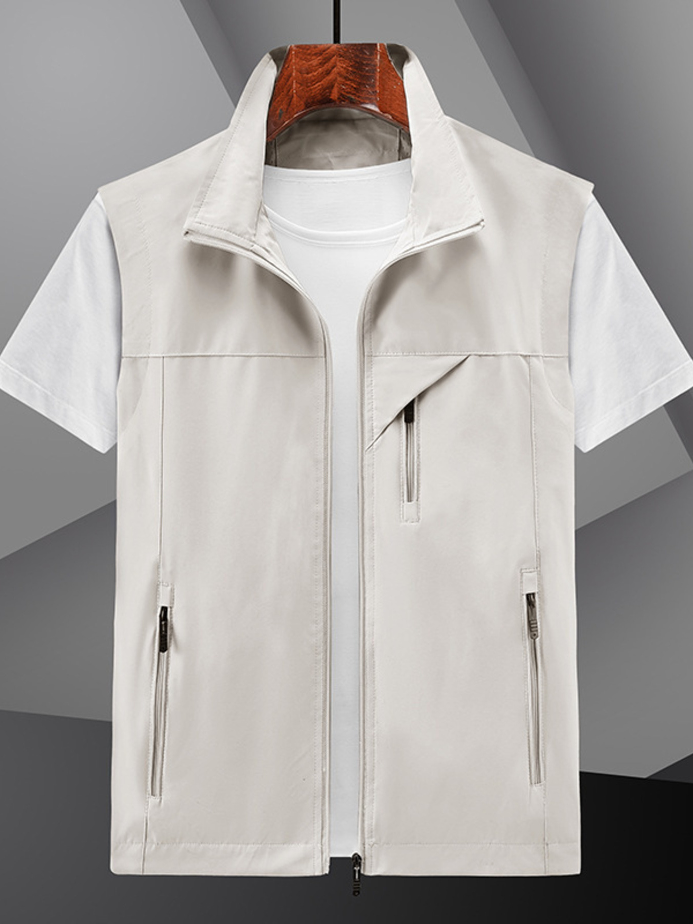 Men's Plus Size Casual Lightweight Zip-Up Vest