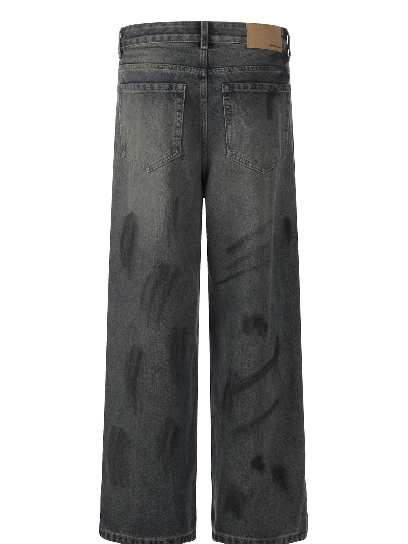 Men's High Waist Washed Jeans