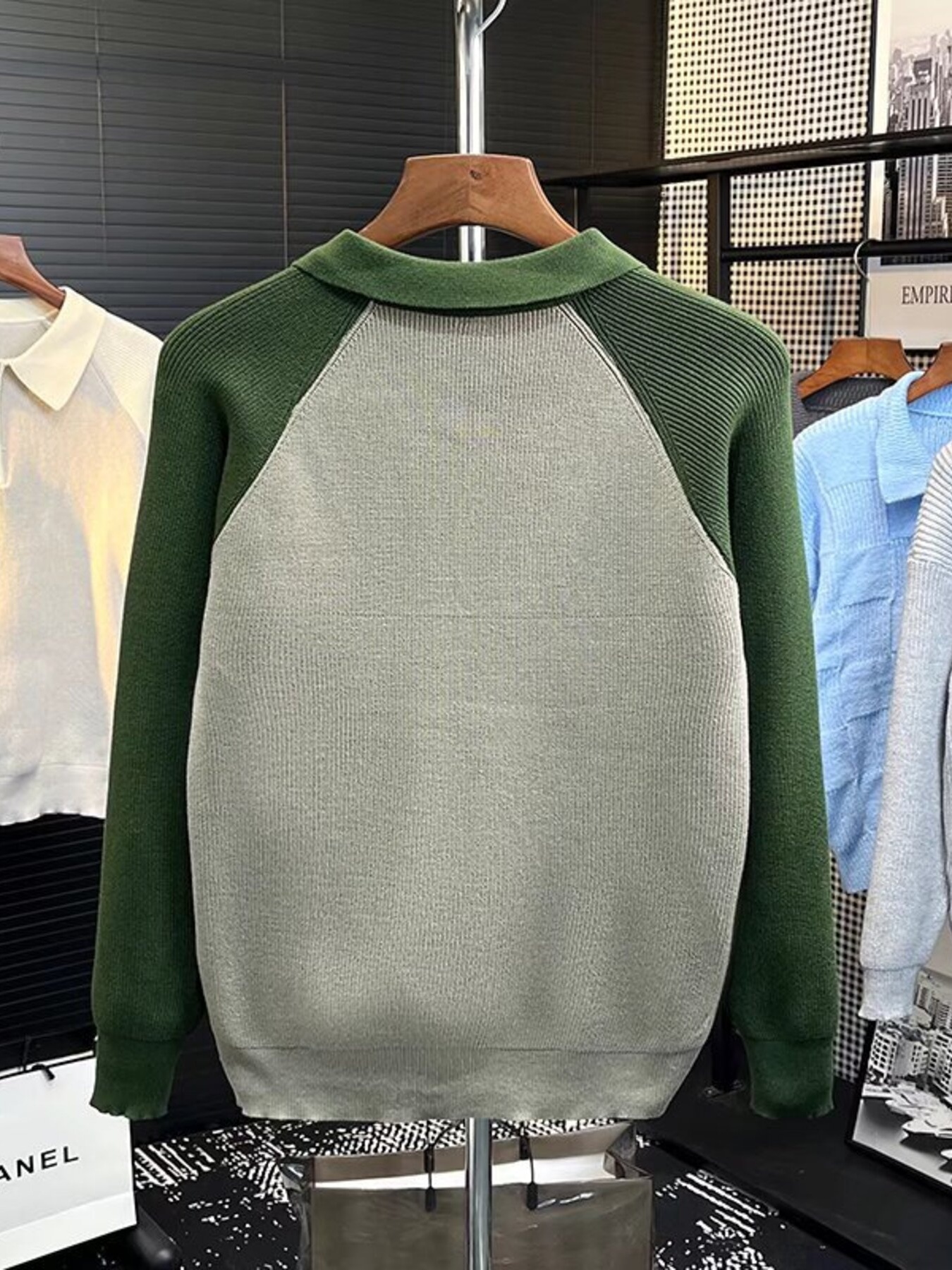 Men's Plus Size Quarter Zip Raglan Sleeve Sweater