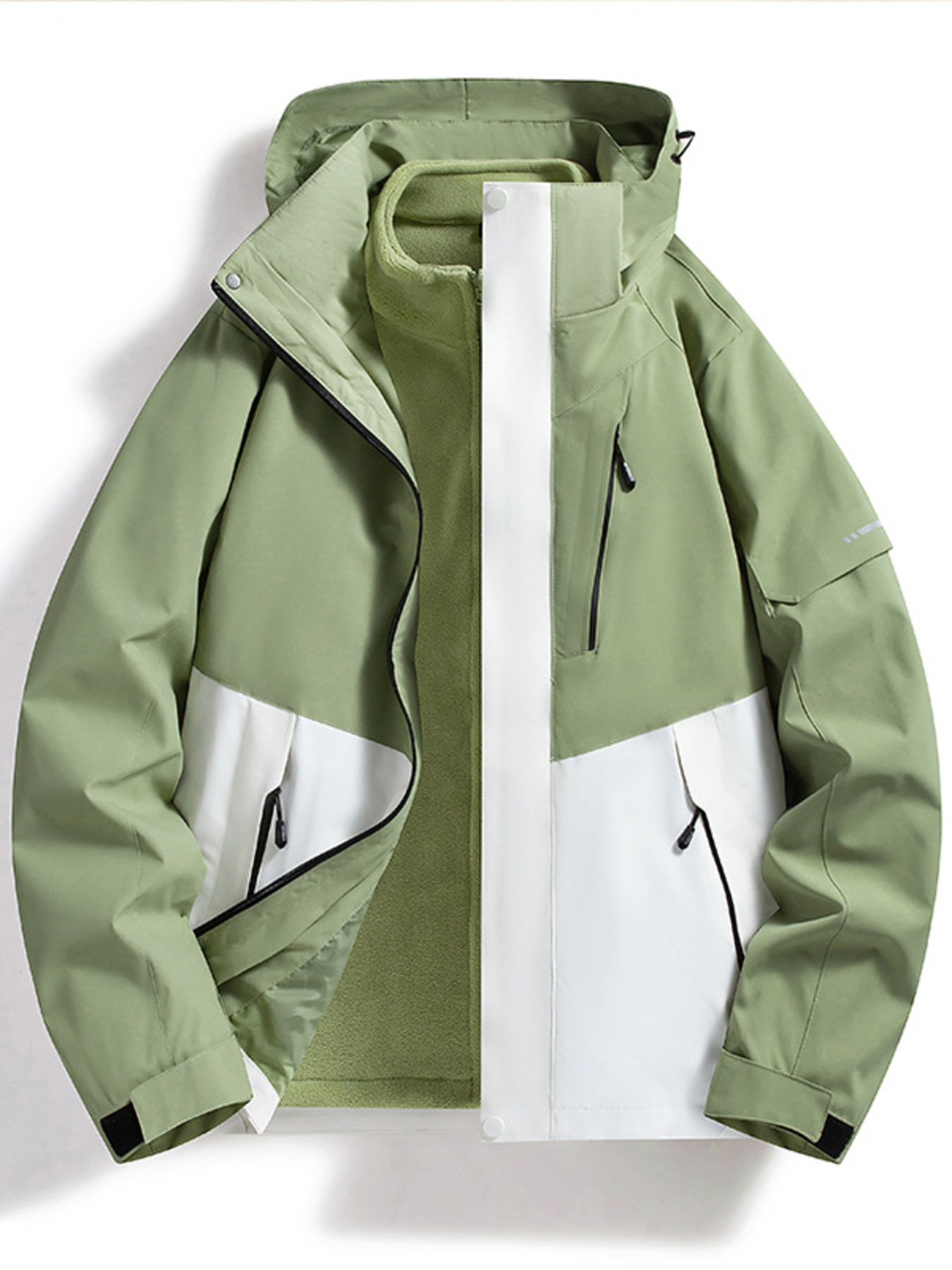 Men's Full Size Zip Up Hooded Waterproof Outdoor Jacket Plus Size