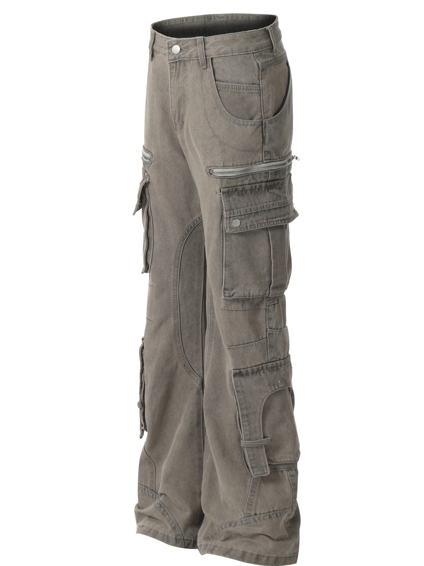 Men's Multi-Pocket Cargo Wide Leg Jeans